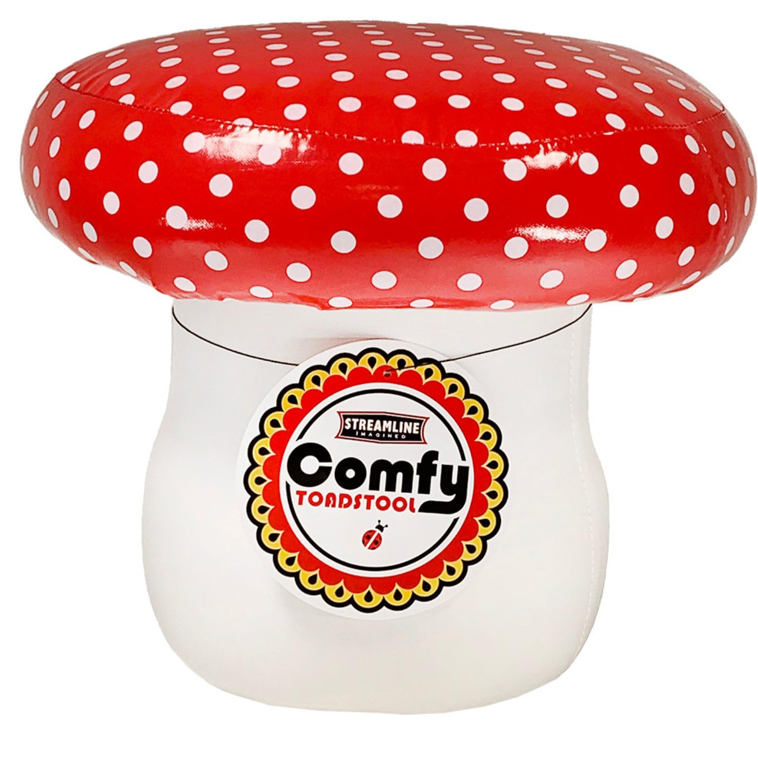 Comfy Mushroom-Shaped Cushion - Soft Red & White Seat with Memory Foam - Perfect for Nursery, Reading Nook & Cozy Home Decor