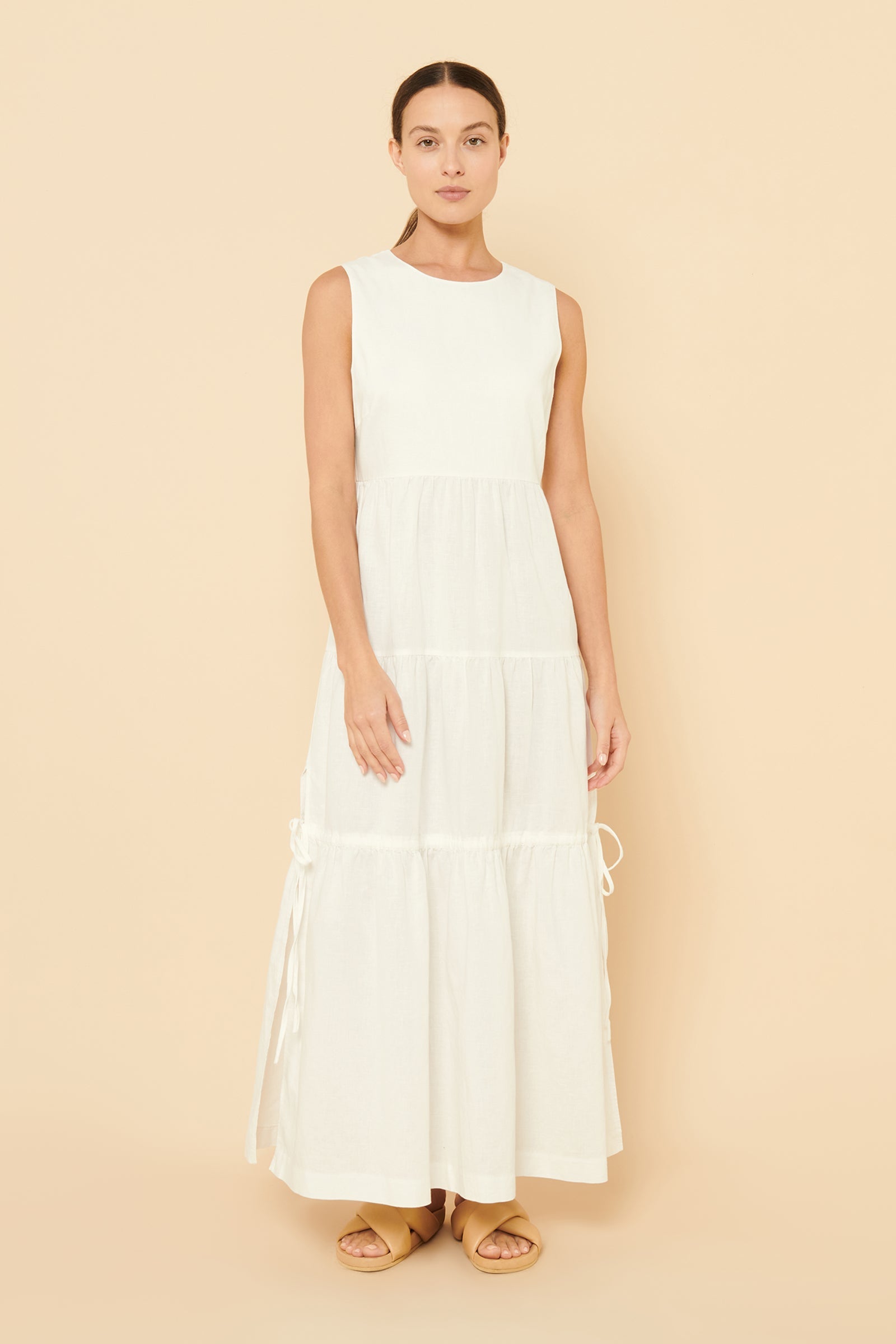 Brea Linen Maxi Dress for Women - Flowy Bohemian Summer Beach Dress - Perfect for Vacation, Wedding Guest & Casual Outings