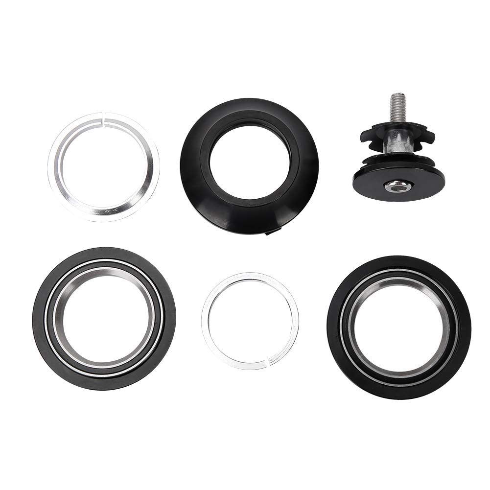 Aluminum Alloy Black Bearing Headset for Mountain Bike - Durable Bike Headset Group for MTB Frame - Perfect for Outdoor Cycling, Trail Riding & Road Biking
