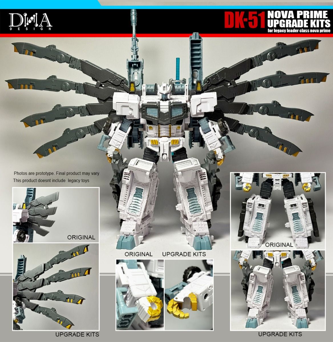 DNA Design DK 51 Upgrade Kit for Nova Prime - Transformers Action Figure Parts - Perfect for Collectors & Custom Builders - Enhance Your Nova Prime Figure Display & Play Experience
