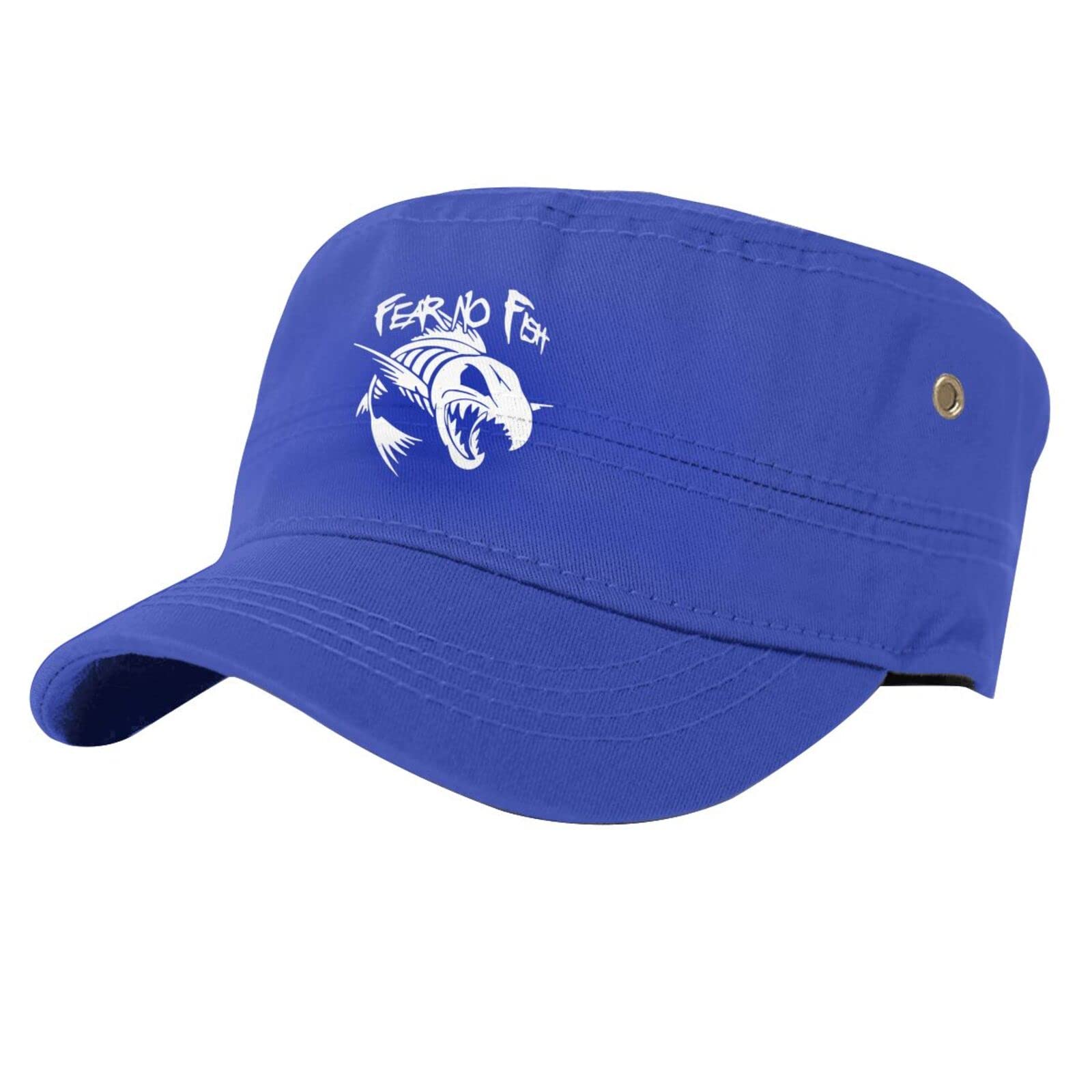 Fear-No-Fish Army Cap Cadet Hat - Military Style Adjustable Baseball Cap for Men - Black Tactical Hat for Outdoor, Hiking & Casual Wear