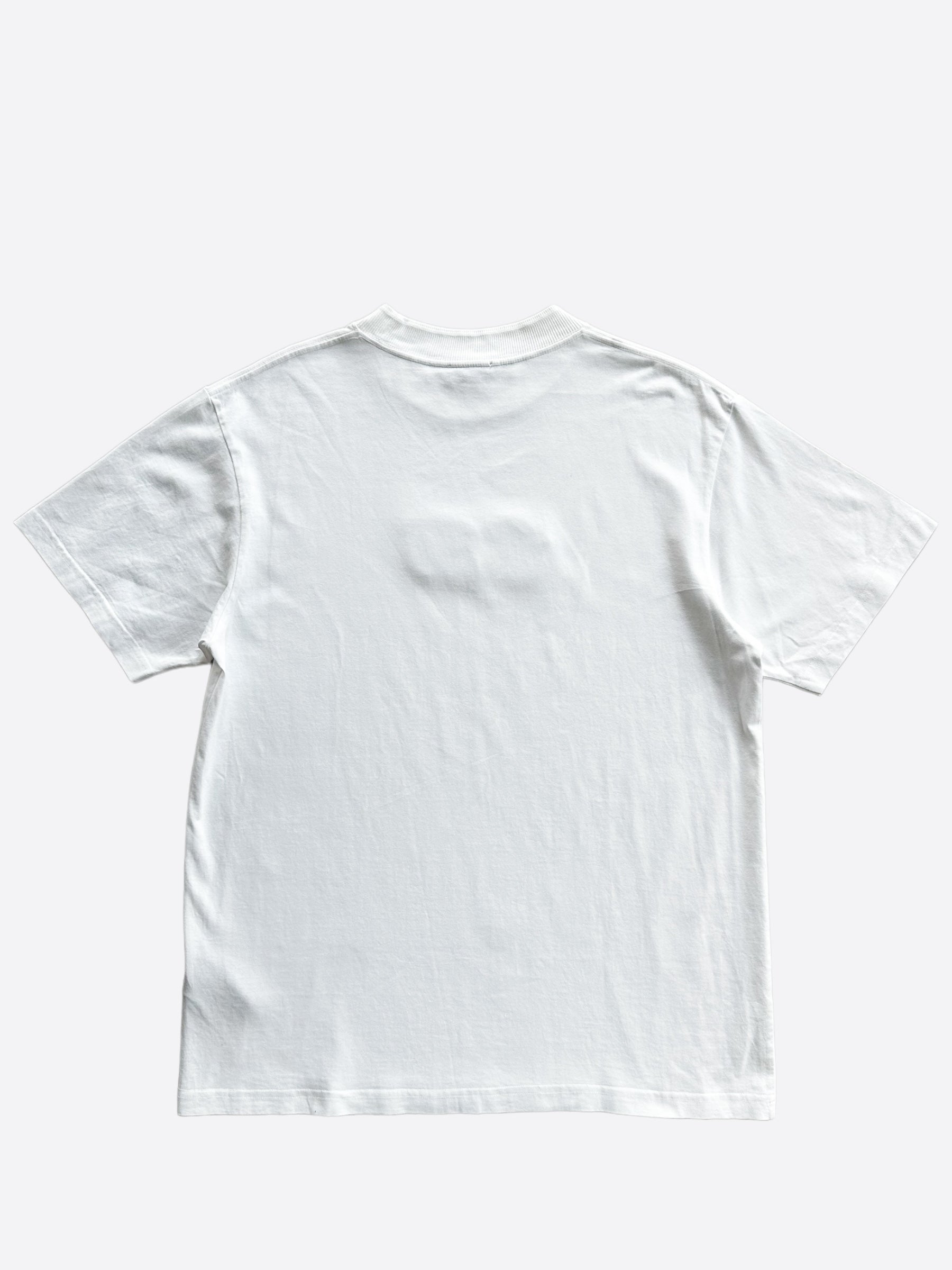Dior Kenny Scharf White & Blue Embroidered Beads Logo T-Shirt - Stylish Designer Tee for Casual Wear & Street Fashion