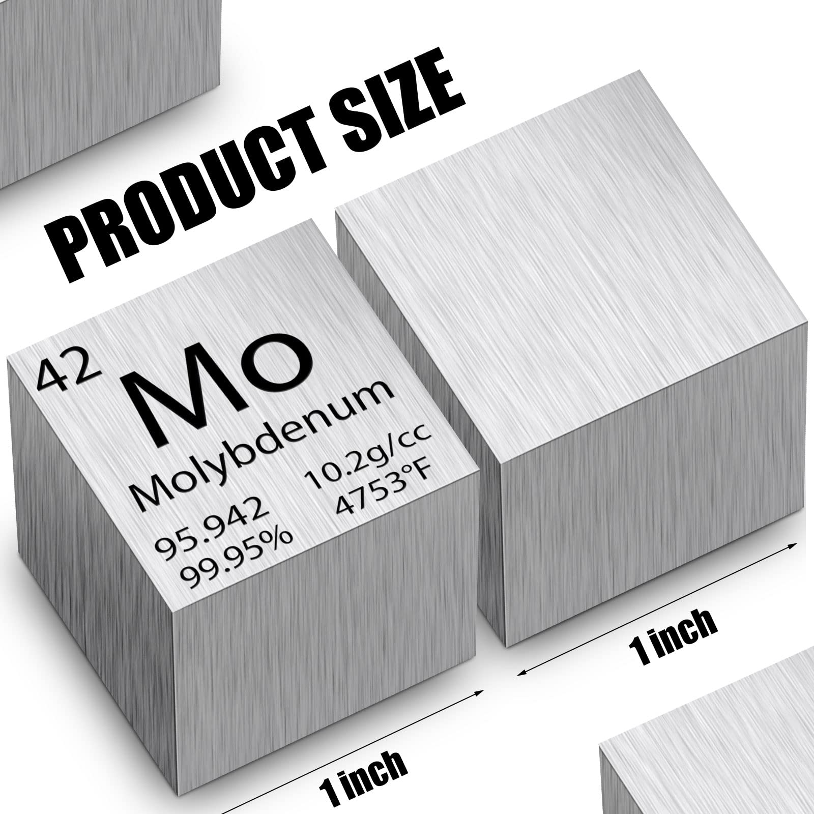 High Density Molybdenum Cube (1 Inch) - Pure Element for Science Collections, Lab Experiments & Physics Demonstrations | Perfect for STEM Education, Element Displays & Density Measurement Activities