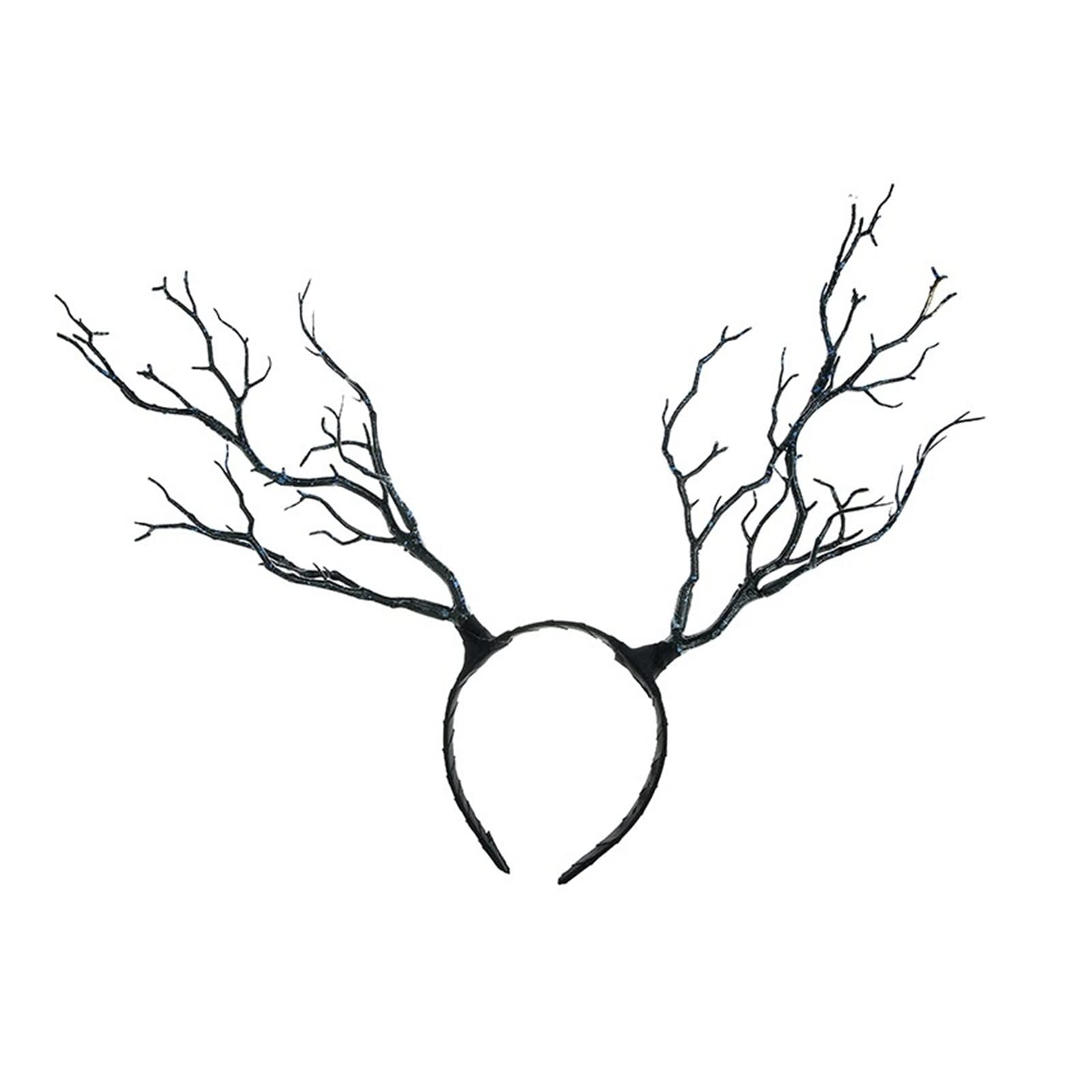 2PCS Antler Headband for Women - Christmas Deer Headband Hair Accessories, Fashion Elastic Hair Bands for Girls, Vintage Party Hairpiece (Perfect for Christmas Parties, Cosplay & Themed Events)