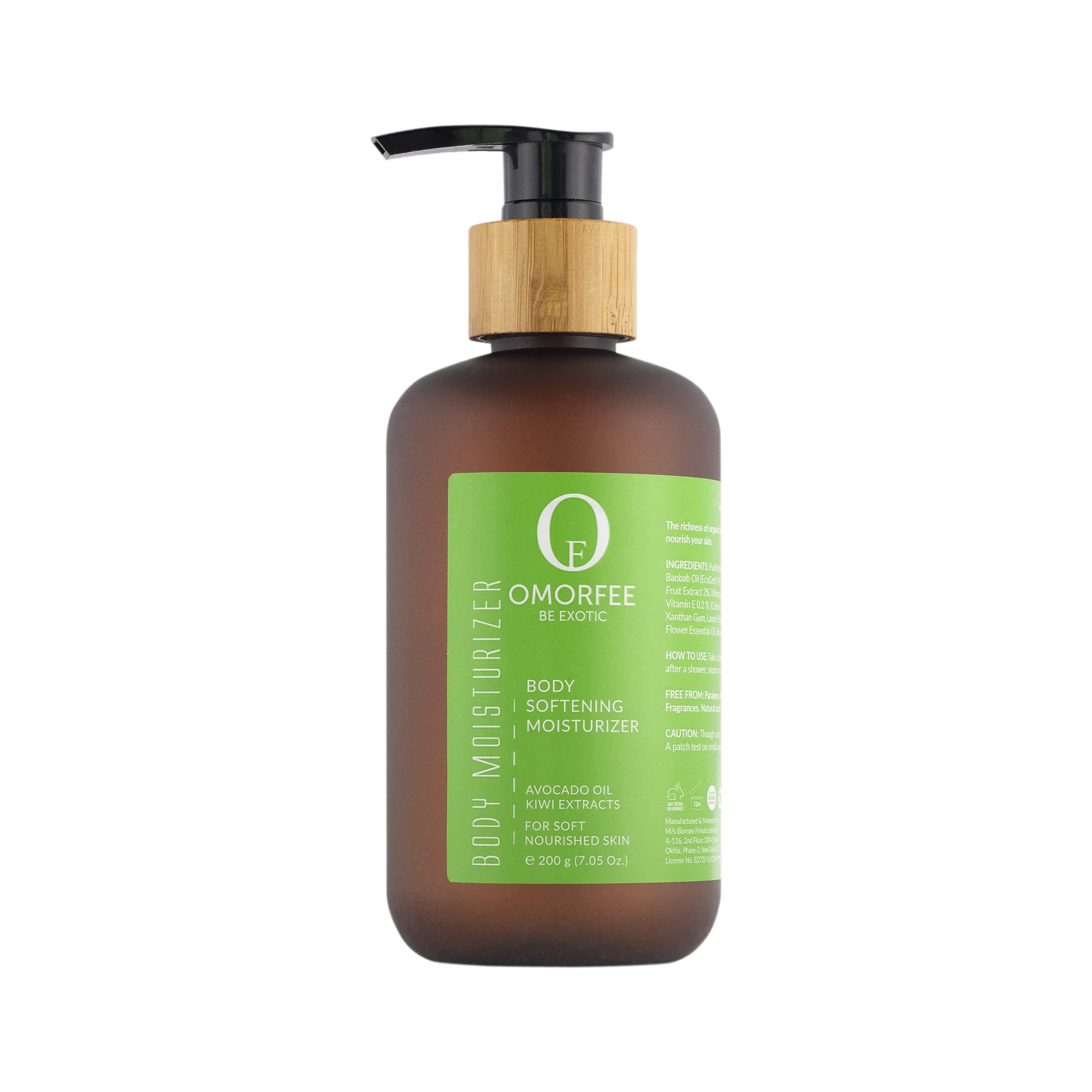 OMORFEE Organic Body Softurizing Lotion for Dry Skin - 200g/7.05oz with Vegetable Collagen, Baobab Oil & Kiwi Extract | Deep Hydration for Soft, Nourished Skin | Perfect for Daily Moisturizing, After Shower Care & Winter Skin Protection