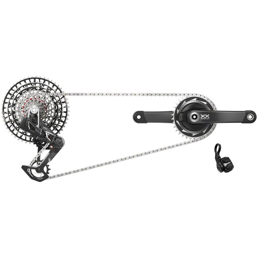 SRAM XX SL T-Type Eagle Transmission Power Meter Groupset - 175mm Crankset, 34T Chainring, AXS POD Controller, 10-52T Cassette, Rear Derailleur & Chain | High-Performance MTB/E-Bike Drivetrain for Trail & Enduro Riding