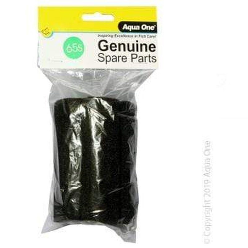 Aqua One Sponge Filter Media 1 Pack (65s) for Aquarium Air Pump 60 - High-Quality Bio Sponge for Fish Tank Filtration - Perfect for Freshwater and Saltwater Aquariums