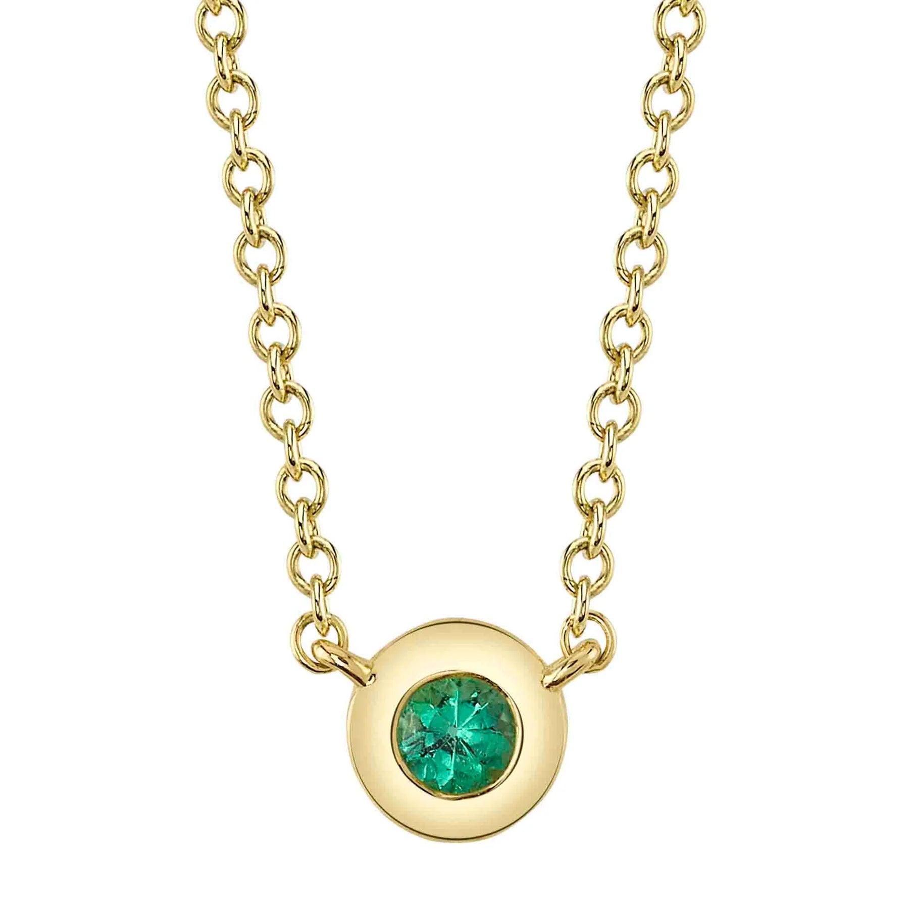 Shy Creation Emerald Bezel Necklace - 14K Gold Plated Sterling Silver Pendant for Women | Elegant Jewelry Gift for Birthday, Anniversary & Special Occasions