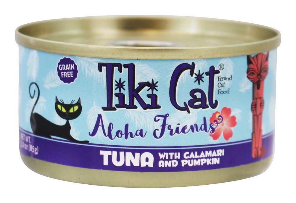 Premium Tiki Cat Aloha Tuna & Calamari Wet Cat Food - Grain-Free, High Protein (12 Pack, 3 Oz Cans) - Perfect for Adult Cats' Daily Meals & Special Treats
