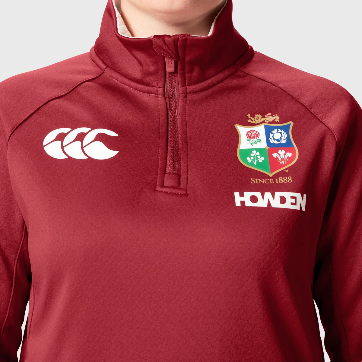 Canterbury British & Irish Lions Women's 1/4 Zip Fleece Pullover - Red Rugby Training Top for Women - Perfect for Rugby Practice, Gym Workouts & Casual Wear