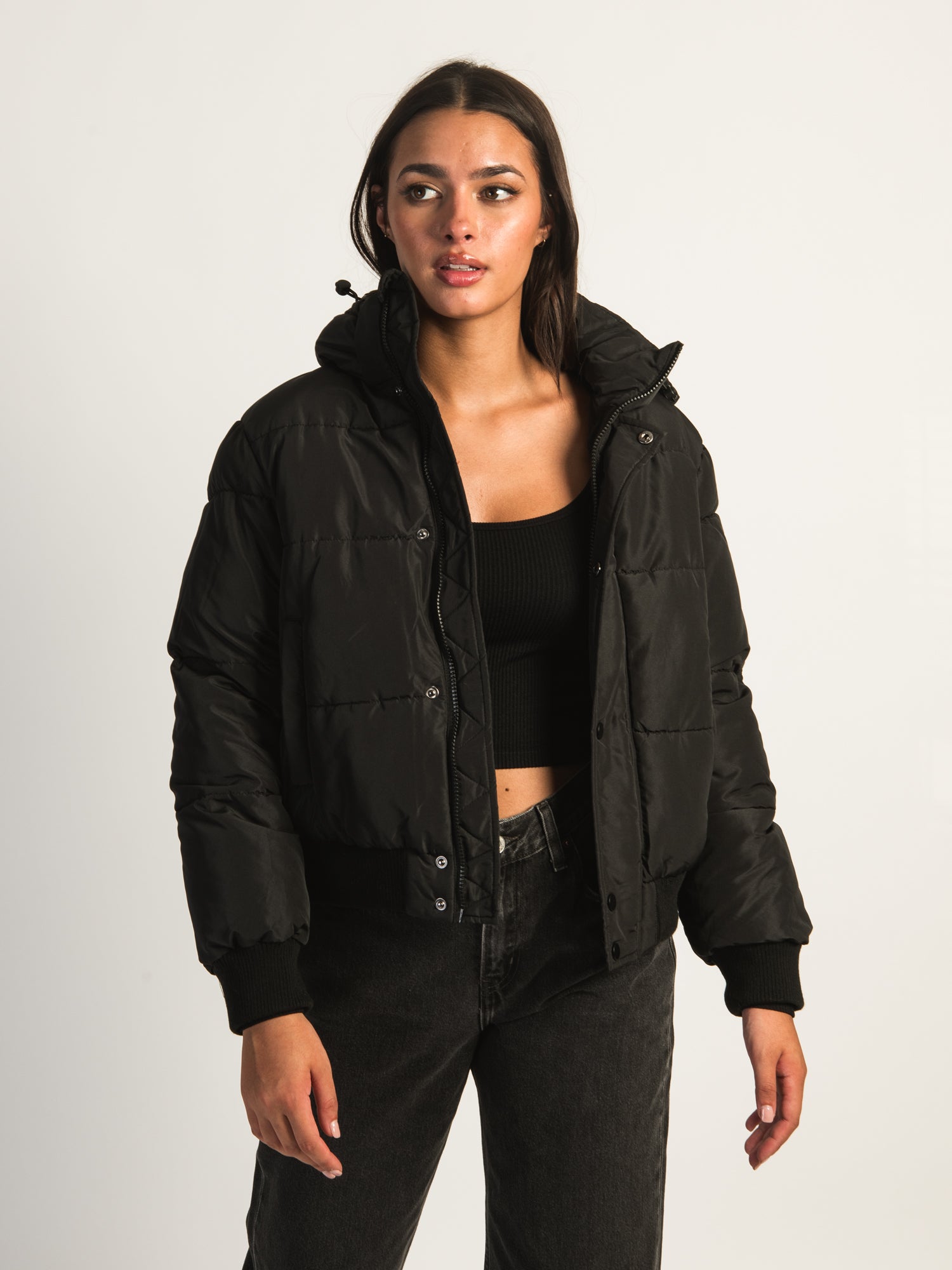AZALEA WANG RIRI Hooded Puffer Jacket for Women - Winter Warm Quilted Down Coat with Fur Trim | Perfect for Outdoor Activities & Cold Weather Fashion