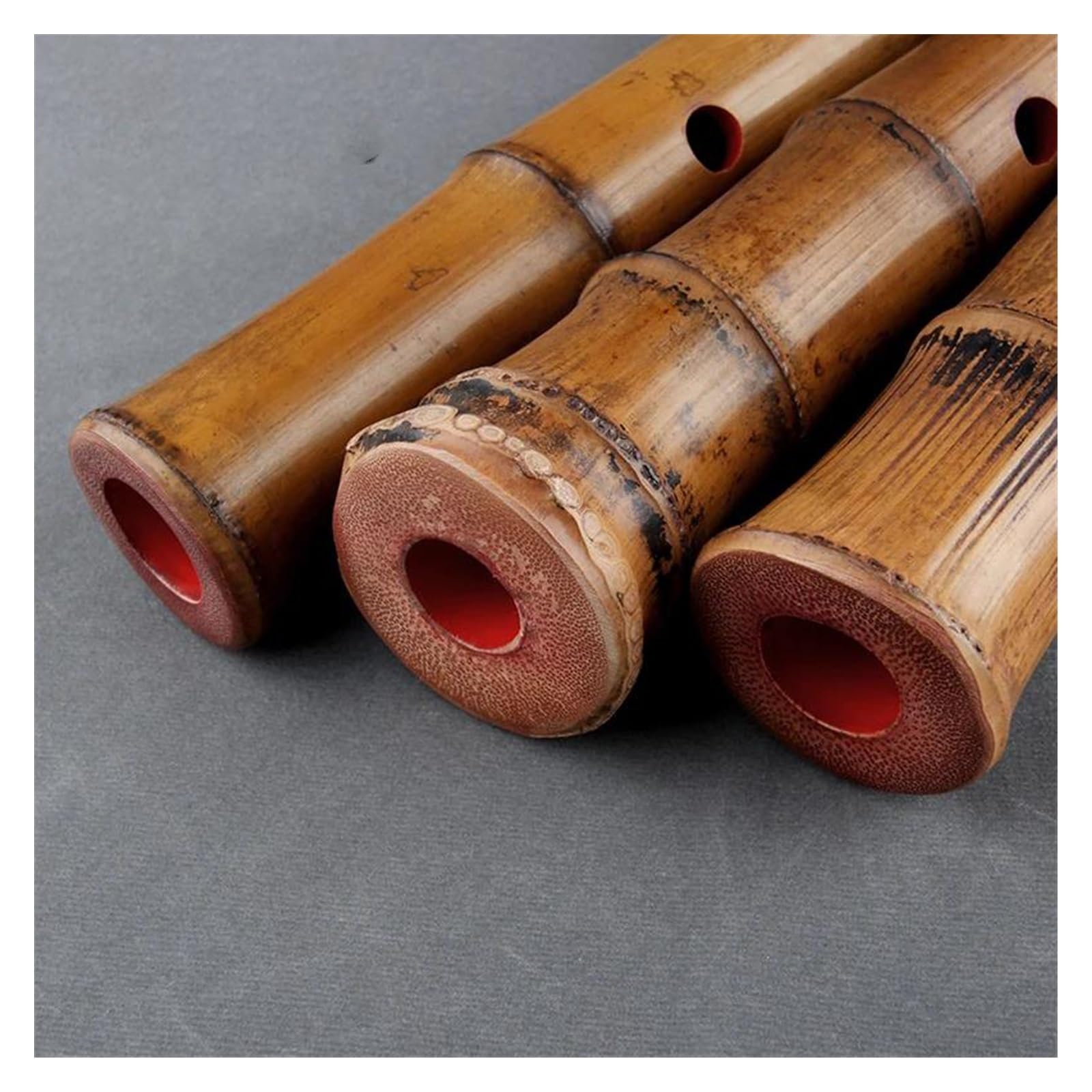 5-Hole Bamboo Flute - Traditional Wooden Vertical Wind Instrument with Root - Perfect for Meditation, Yoga, and Music Practice