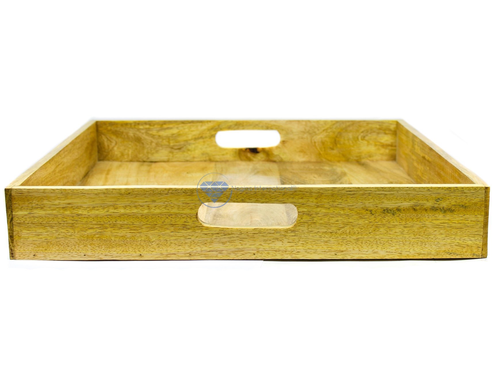 Nagina International Square Wooden Kitchen Serving Tray - 8 Inch Decorative Serving Platter for Dining, Entertaining & Home Decor | Perfect for Tea Parties, Breakfast in Bed & Displaying Treats
