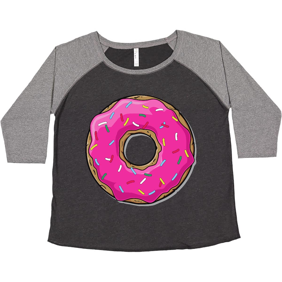 Inktastic Pink Donut with Sprinkles Women's Plus Size Graphic T-Shirt - Cute Casual Outfit for Donut Lovers, Birthday Gifts & Coffee Dates
