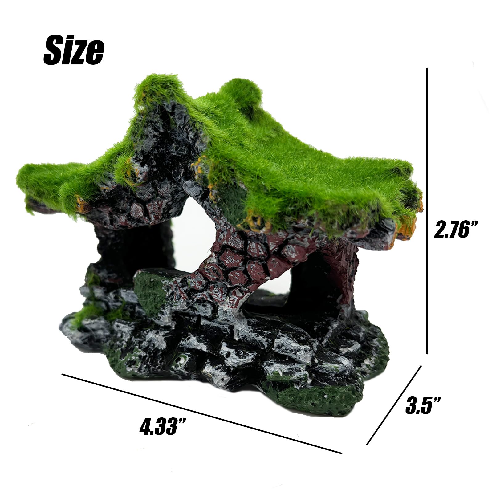 Betta Fish Hideout Cave - 2Pcs Resin Aquarium Decorations with Hollow Design for Shrimp, Moss & Small Fish - Perfect for Betta Tanks, Terrariums & Aquatic Habitats
