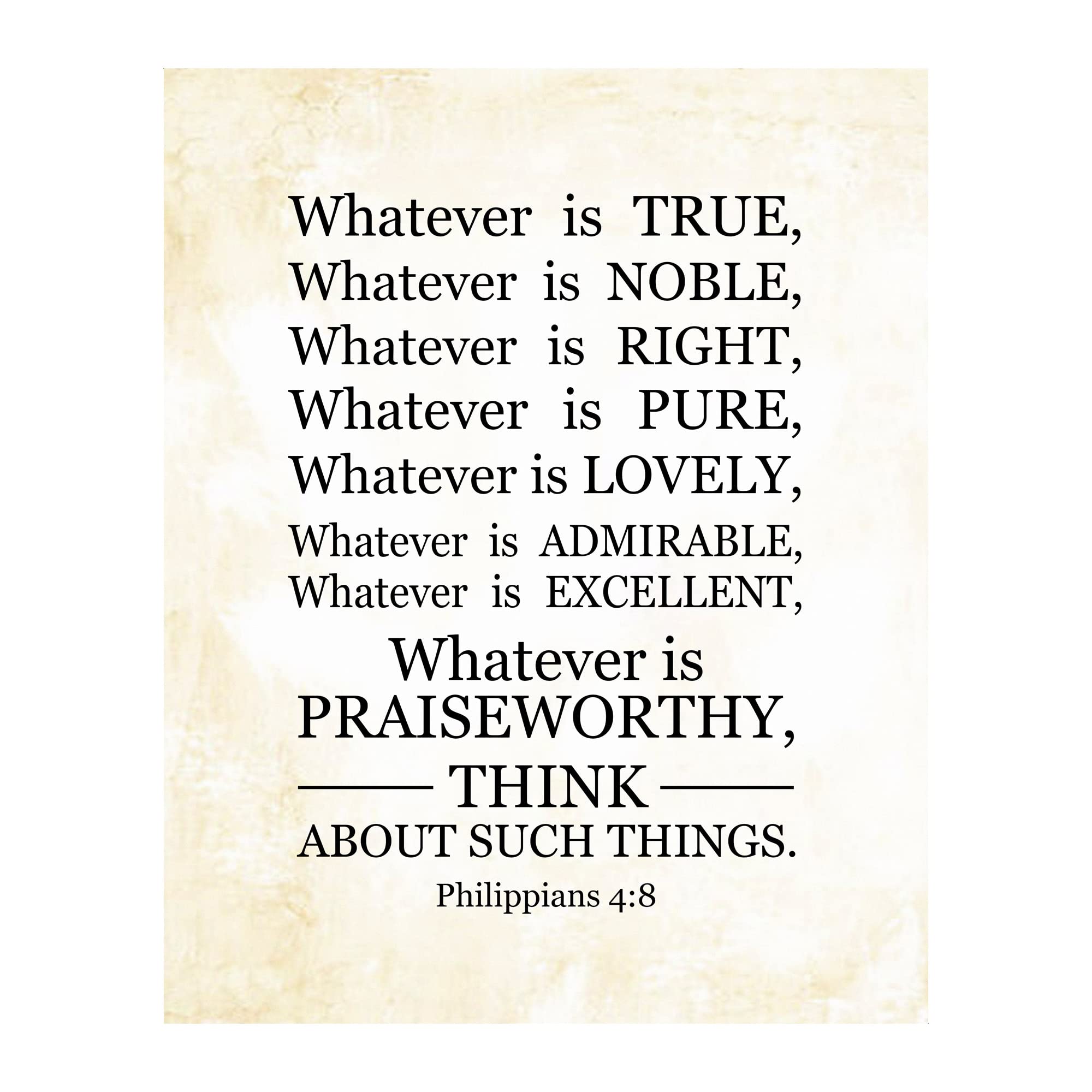 Philippians 4:8 Bible Verse Wall Art - 11x14