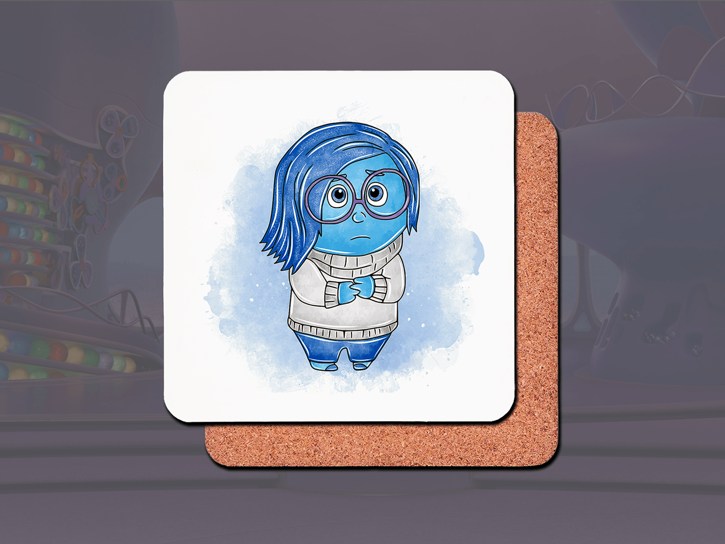 Inside Out Sadness Character Coffee Mug - Emotional Disney Pixar Movie Themed Ceramic Cup for Hot & Cold Drinks - Perfect Gift for Fans, Office Use, or Movie Nights