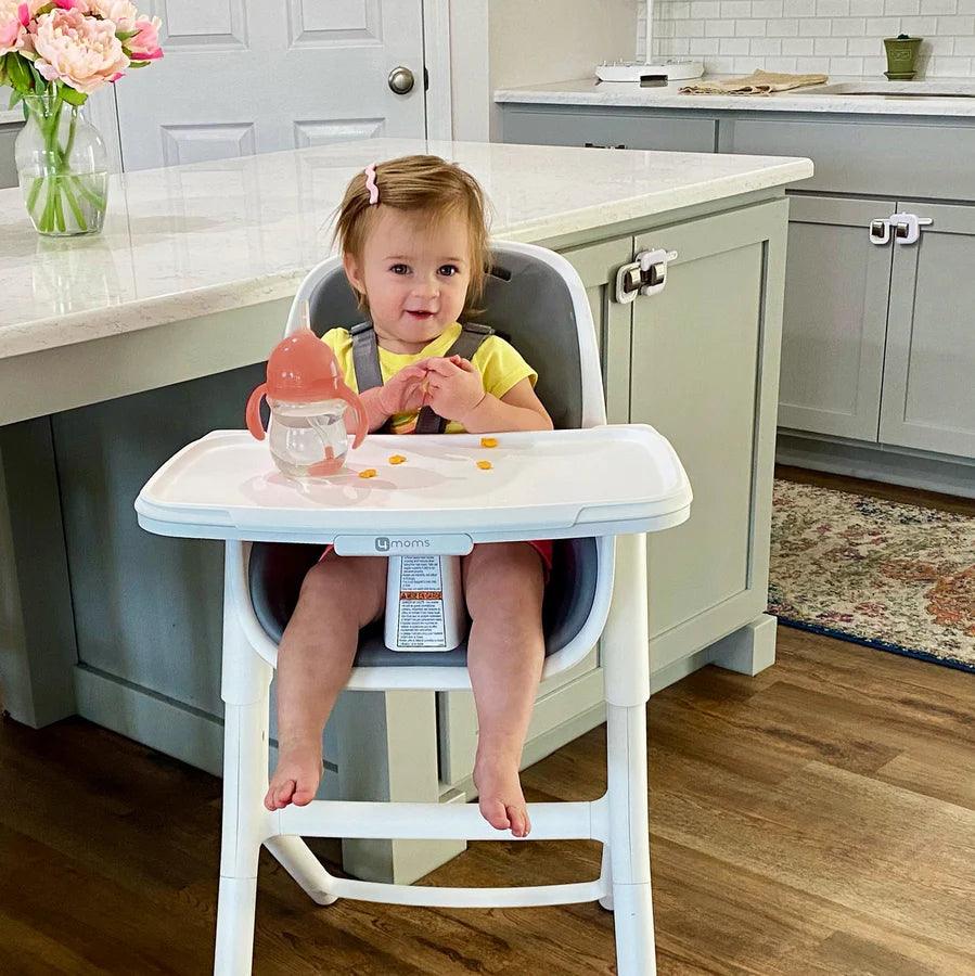 4moms Connect High Chair - Adjustable Baby Feeding Chair with Easy Clean Tray & Reclining Seat for Infants & Toddlers - Perfect for Dining, Weaning & Family Mealtime
