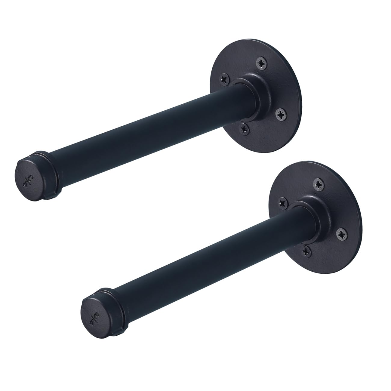 Heavy Duty 8 Inch Industrial Pipe Clothing Rack - Wall Mounted Garment Hanger for Closet Storage, Multi-Purpose Hanging Rod for Jackets, Coats & Pants (2 Pack) - Perfect for Bedroom, Laundry Room & Commercial Use