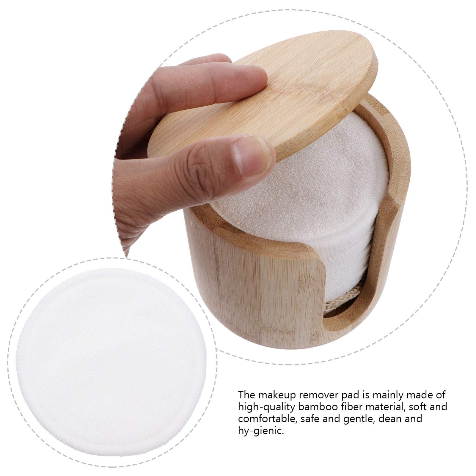 Zerodeko 1 Set Reusable Bamboo Makeup Remover Pads - Washable & Eco-Friendly Cosmetic Rounds for Gentle Face Cleansing | Perfect for Travel, Daily Makeup Removal & Skincare Routine