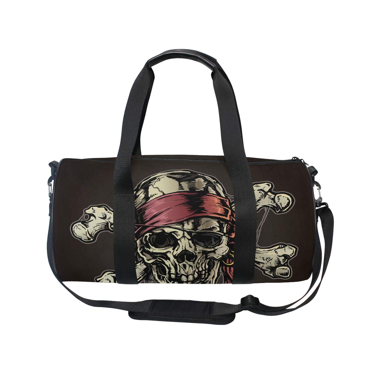 Premium Sports Gym Duffle Bag with Pirate Skull Design - Waterproof Travel Luggage for Men & Women - Perfect for Workouts, Travel & Gym Storage
