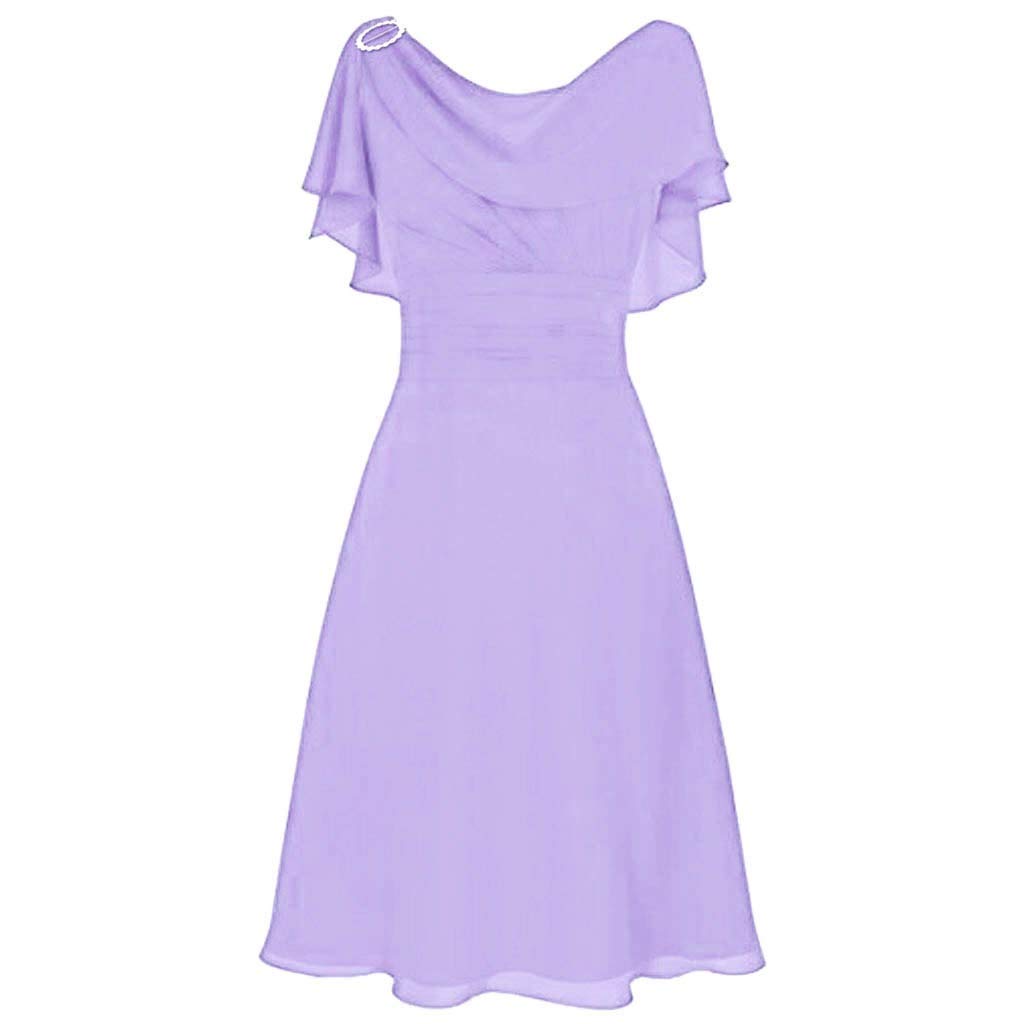 Women's Summer Bridal Shower Dress - Solid Casual Wrap Chiffon Midi Dress Sizes 4-16 - Perfect for Beach Weddings, Garden Parties & Romantic Dates