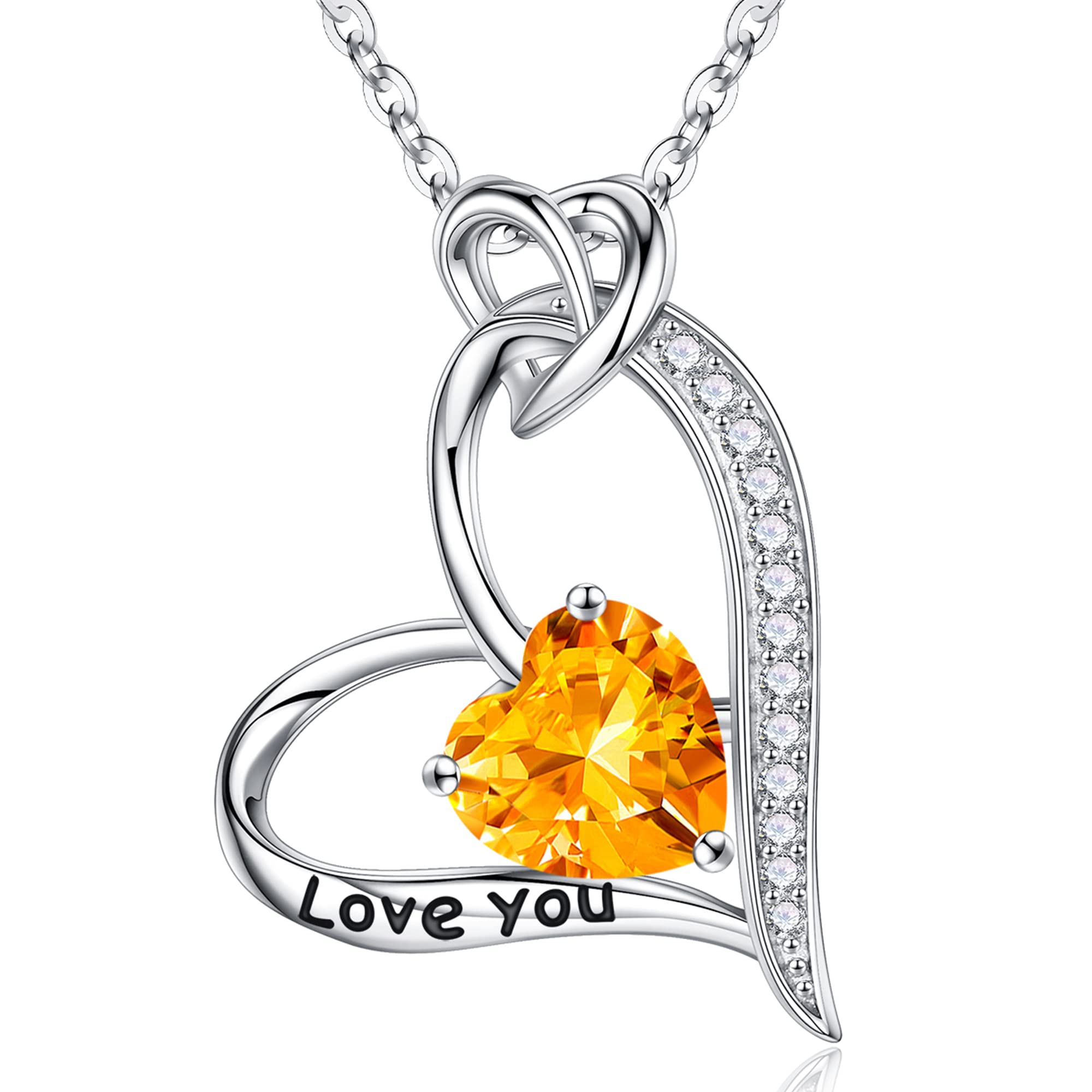 925 Sterling Silver Love Heart Pendant Necklace for Women - Romantic Birthstone Jewelry Gift for Valentine's Day, Mother's Day, Anniversary, Christmas & Birthday - Perfect for Wife, Mom, Grandma, Sister & Daughter | Elegant Everyday Wear & Special Occasion Gift