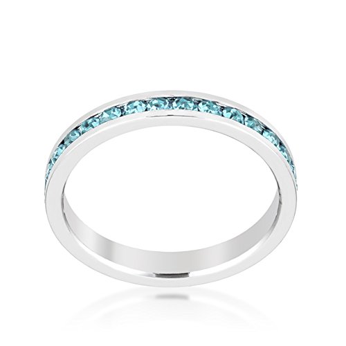 Elegant Swarovski Crystal Birthstone Stackable Eternity Rings - Perfect for Anniversary Gifts, Wedding Bands & Everyday Jewelry