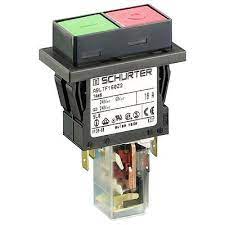 2 Pole Pushbutton Switch Non-Latched 12A 240VAC with Thermal Overload Protection & Undervoltage Release - Faston Connection IP40 for Industrial Control Panels & Electrical Equipment