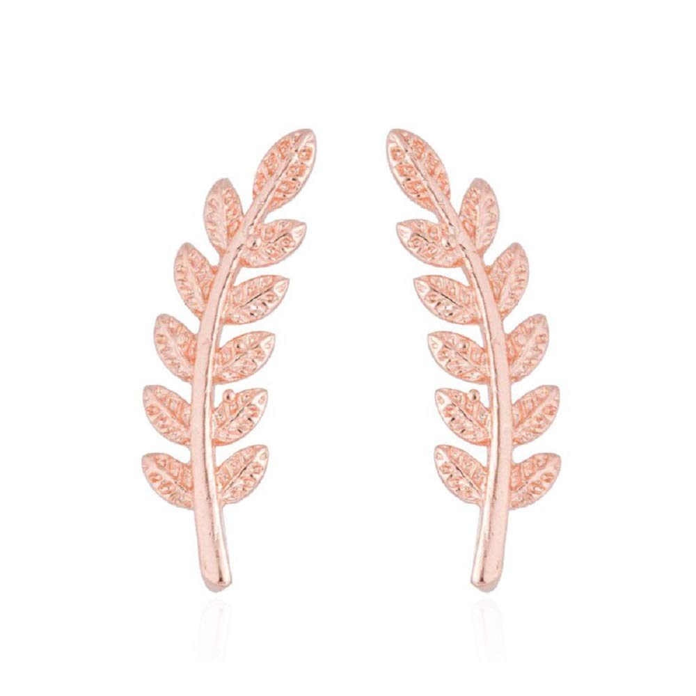 NOUMANDA Hypoallergenic Tiny Feather Stud Earrings - Rose Gold Leaf Design Dainty Pierced Earrings for Women, Girls | Perfect for Weddings, Birthdays, Gifts & Everyday Wear