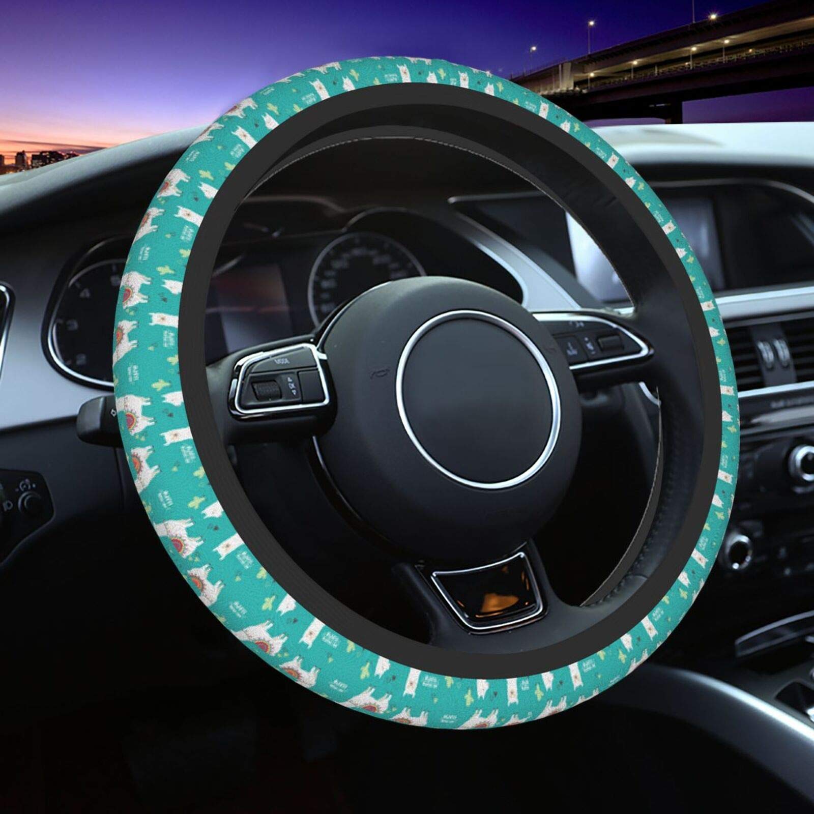 Non-Slip Neoprene Universal 15-Inch Steering Wheel Cover - Comfort Grip for Cars, Trucks & SUVs - Perfect for Commuting, Road Trips & Winter Driving