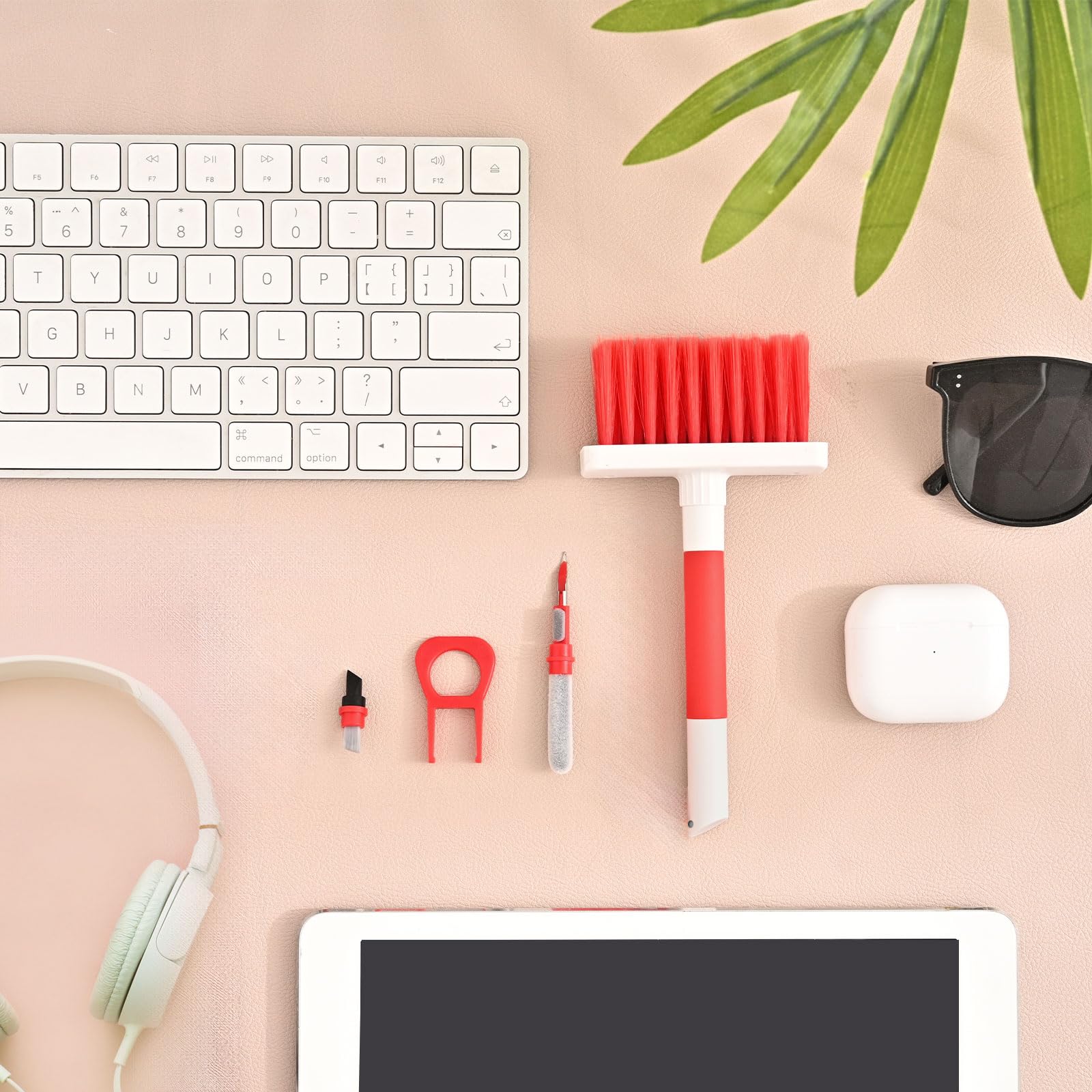 7-in-1 Soft Brush Keyboard Cleaner Kit - Computer Cleaning Tool with Microfiber Brush, Keycap Puller & Corner Duster for Laptop, Bluetooth Headset, AirPods, Camera Lens, Lego - Perfect for Office, Gaming & Electronics Maintenance