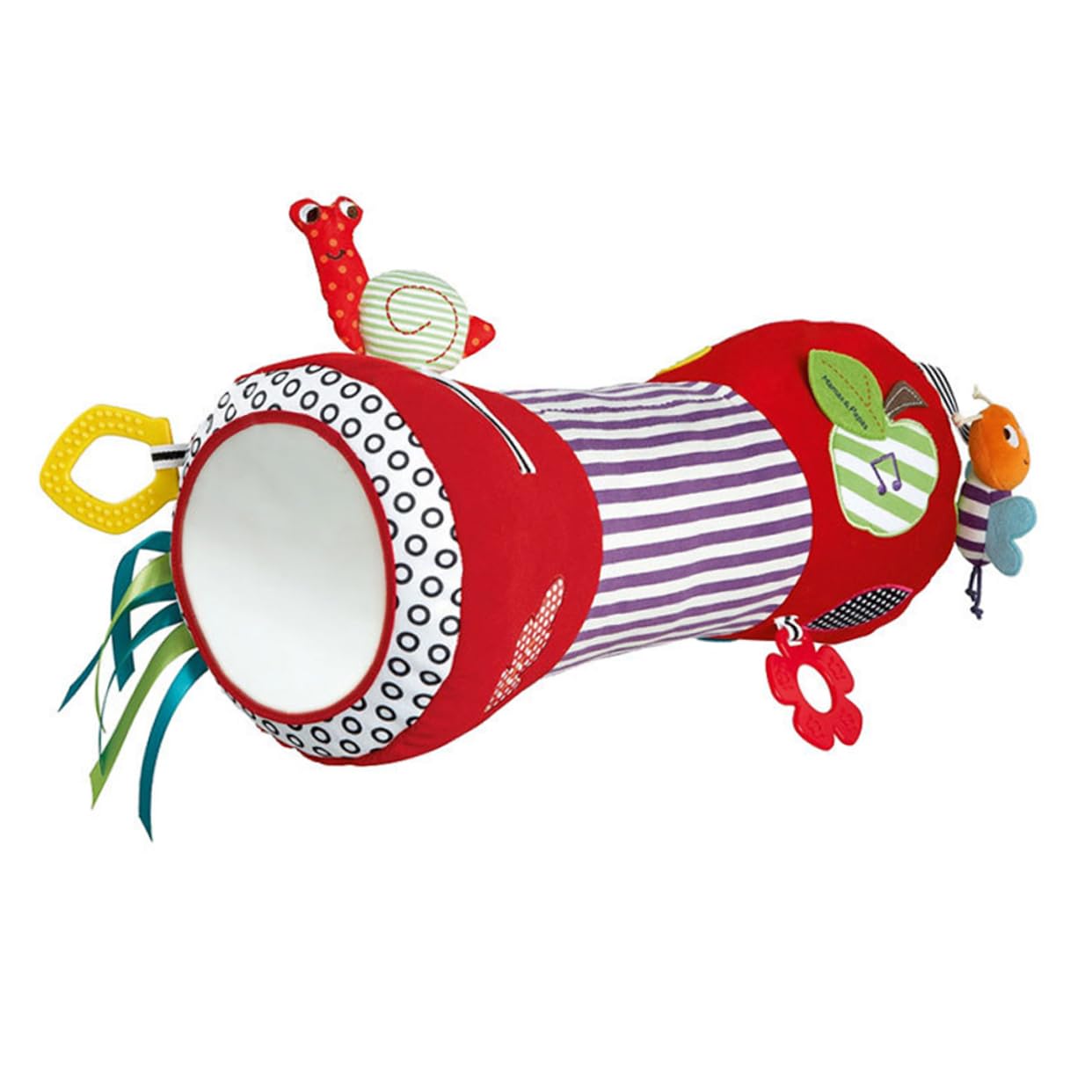 Wakauto 2 Pack Tummy Time Roller Pillow - Soft Plush Crawling Support for Babies, Infant Development Toy (Red) - Perfect for Playtime, Learning to Crawl & Sensory Stimulation