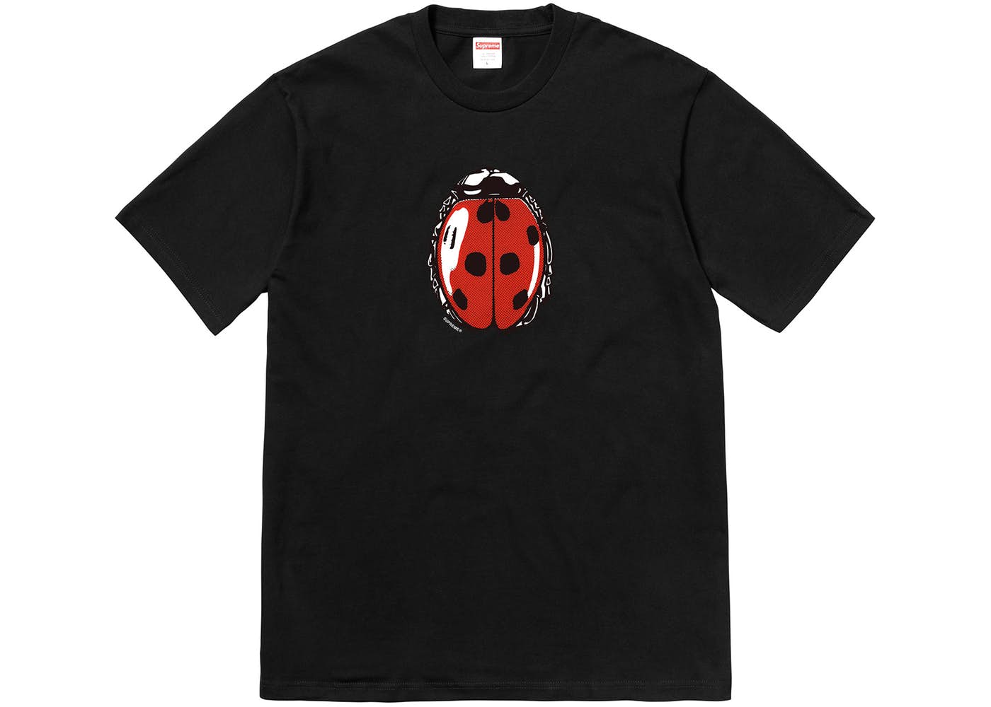 Supreme Ladybug Graphic T-Shirt for Women - Black Cotton Tee - Casual Streetwear for Everyday Wear & Outings