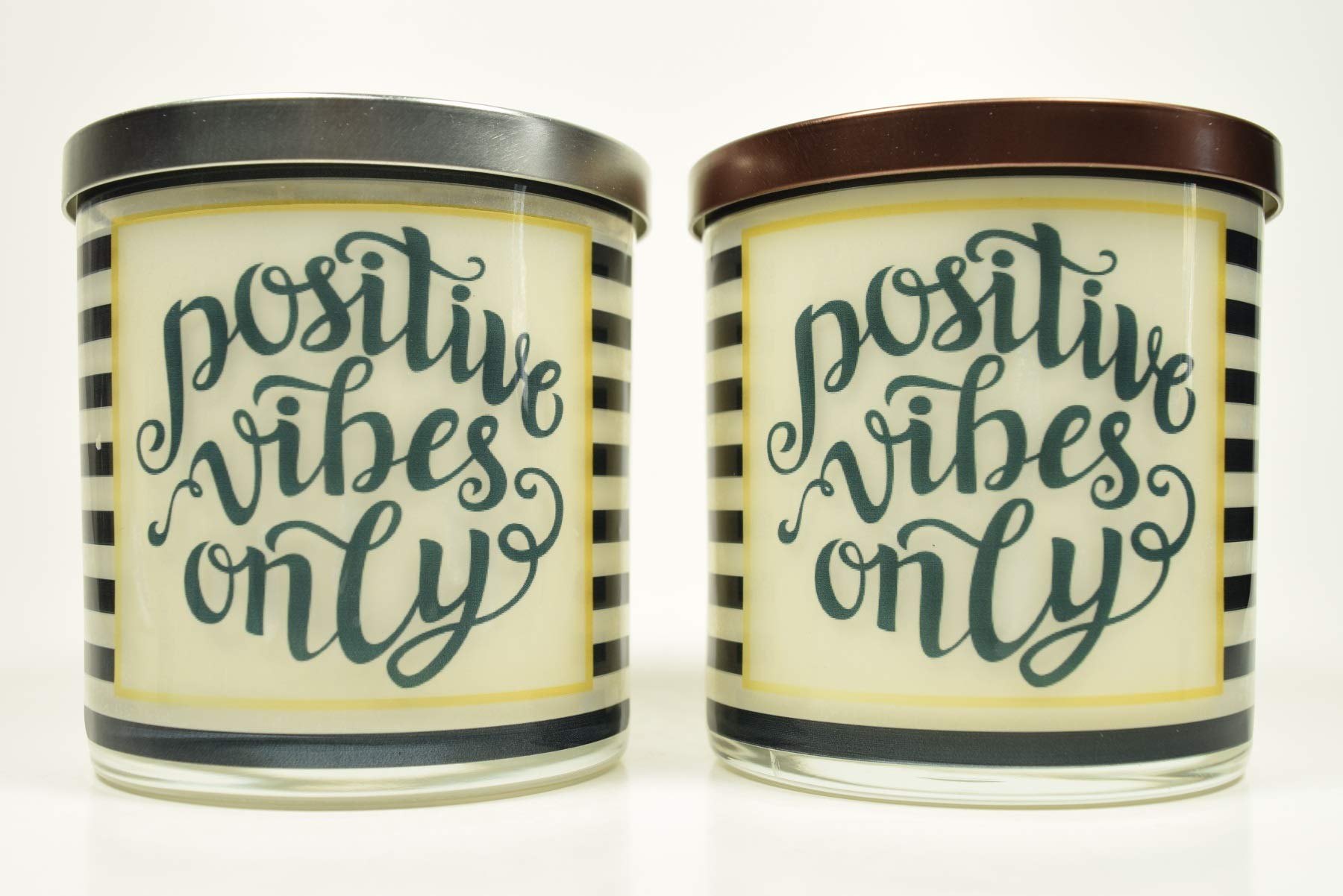 Positive Vibes Only Soy Candle - 12oz Natural Handmade Glass Candle with Inspirational Message, Perfect Gift for Relaxation & Home Decor | Aromatherapy, Meditation & Cozy Nights