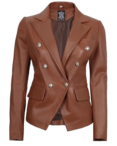Kim K - Cognac Leather Jacket Women