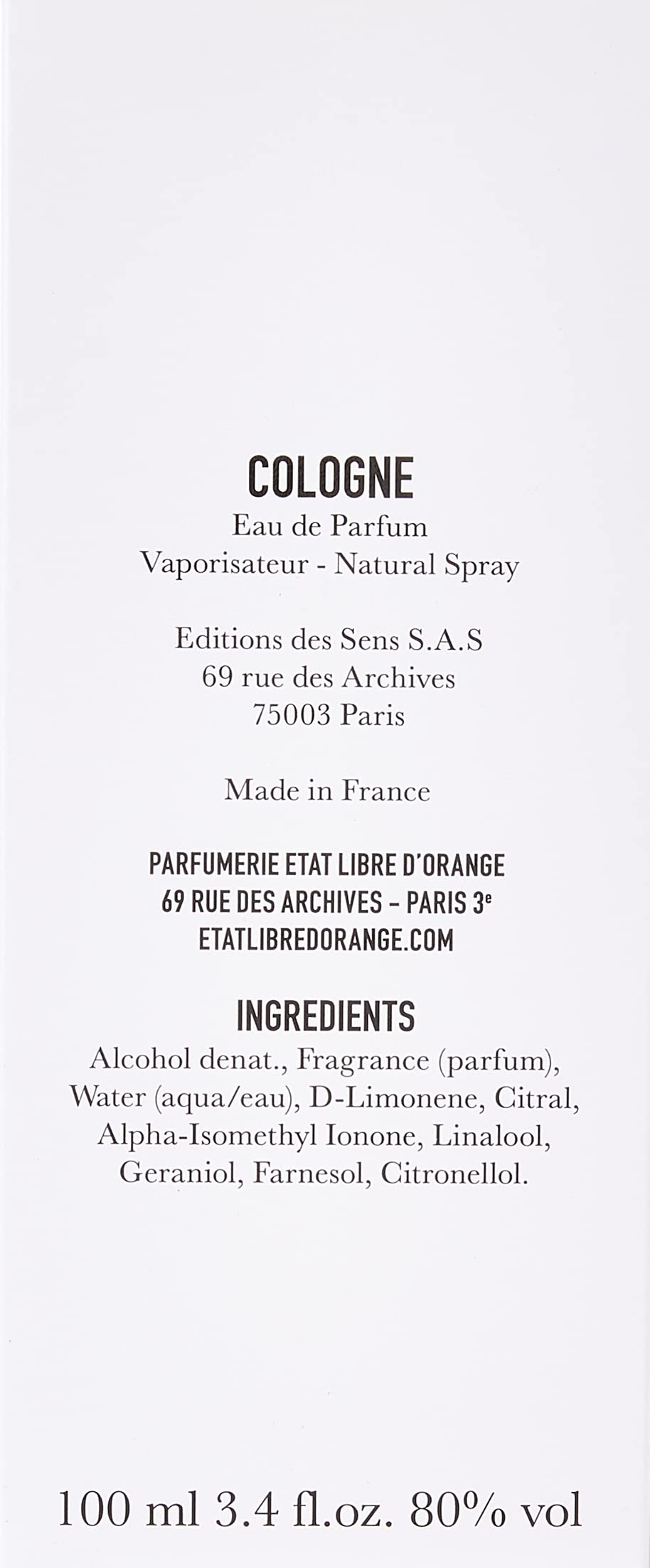 Etat Libre d'Orange Eau de Parfum Spray for Women & Men - 100ml Luxury Cologne, Long-Lasting Fragrance for Date Night, Special Occasions & Daily Wear