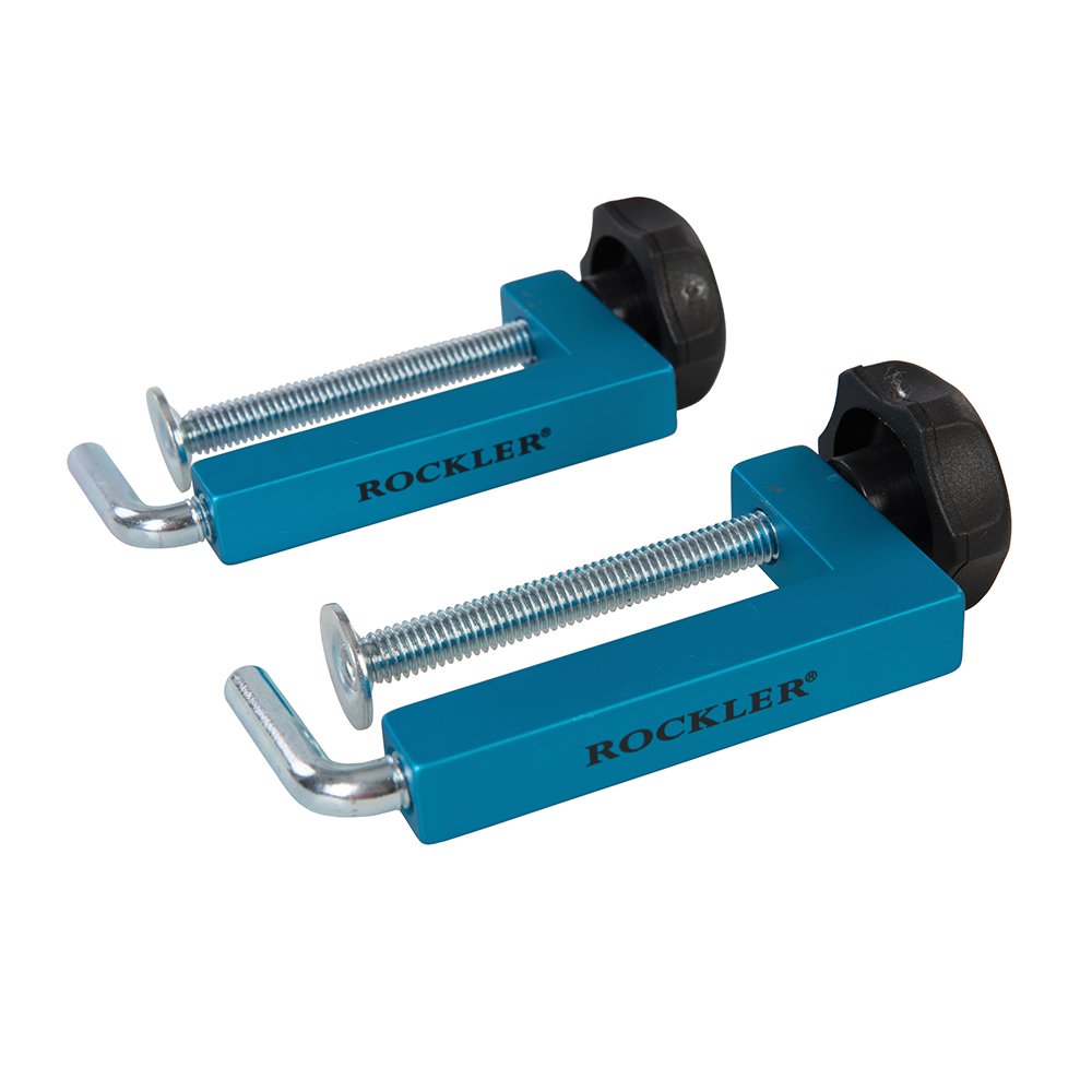 Rockler 433225 Universal Fence Clamps 2-Pack, Blue - Heavy Duty Clamping Solution for Woodworking, DIY Projects & Workshop Use