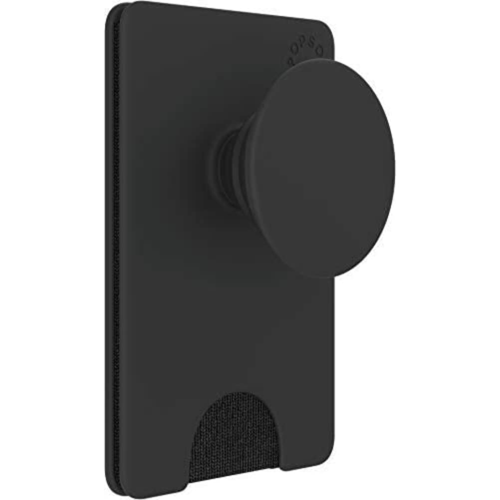 PopSockets Phone Grip with Wallet & Car Vent Mount - Black | Secure Phone Holder for Driving, Hands-Free Use & Easy Access to Cards