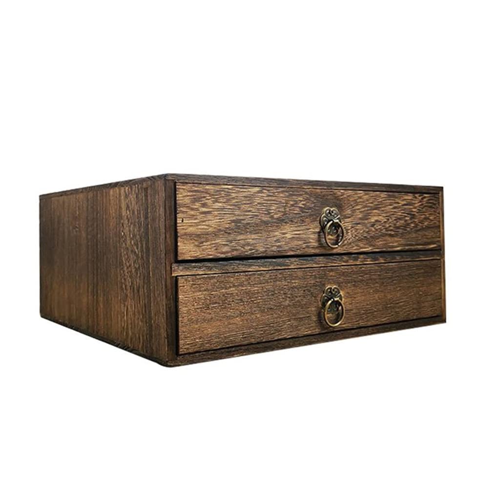 Handmade Wooden Storage Box with Drawers - Organizer for Postcards, Sundries & Crafts | Home Office Decor & Gift Box for Collectibles