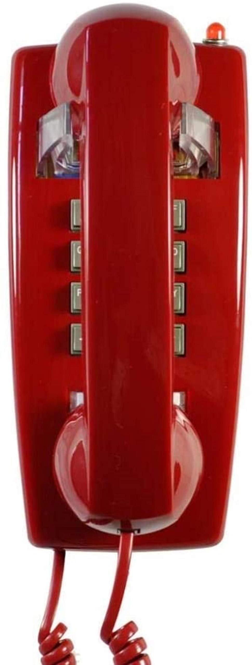 Vintage Retro Wall-Mounted Corded Telephone - Classic Red Landline Phone for Home, Office & Hotel Use | Wall Fixed Desk Phone with Durable Mount | Perfect for Vintage Decor, Emergency Use & Business Communications