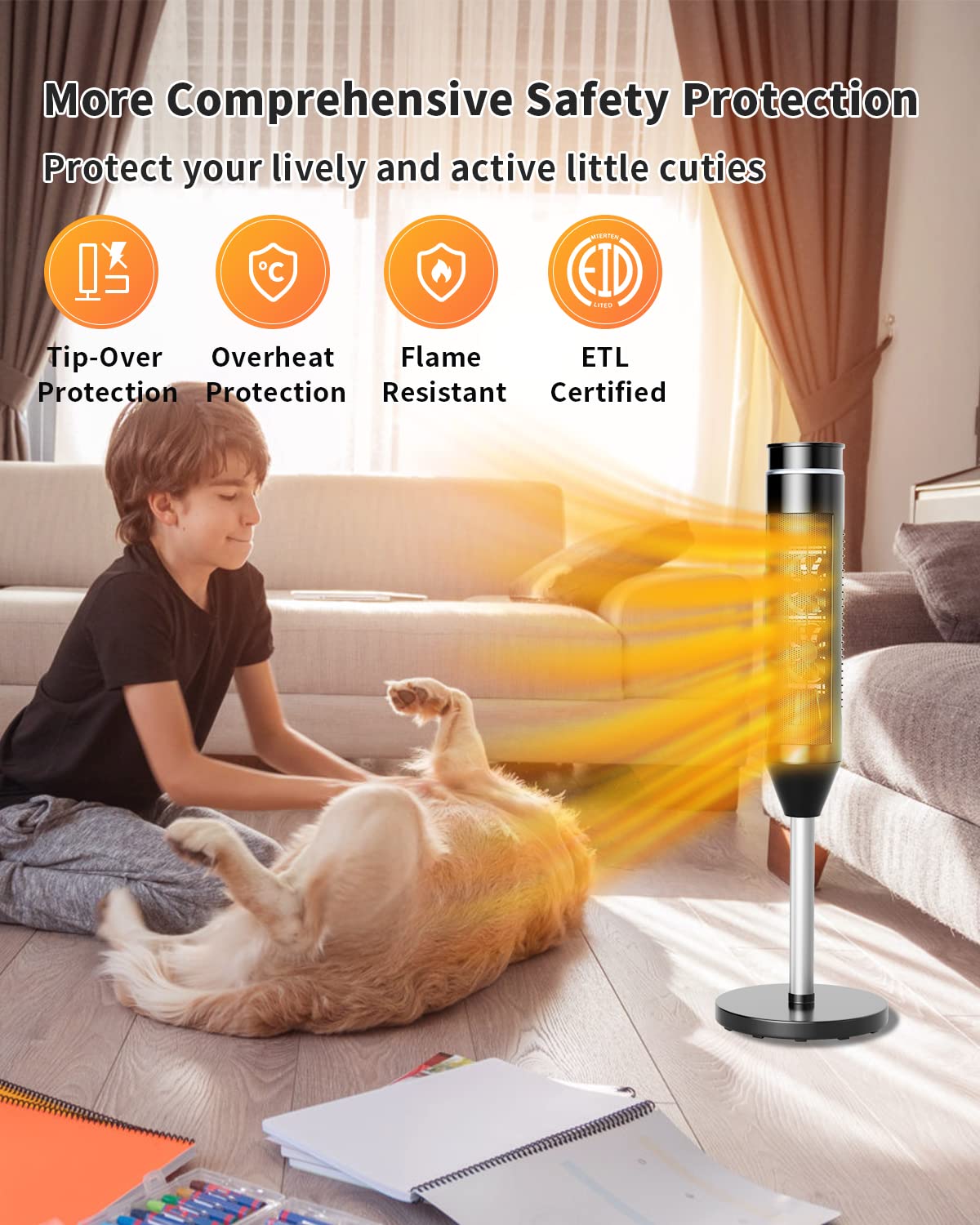 ARLIME 1500W Ceramic Space Heater with Thermostat - 34