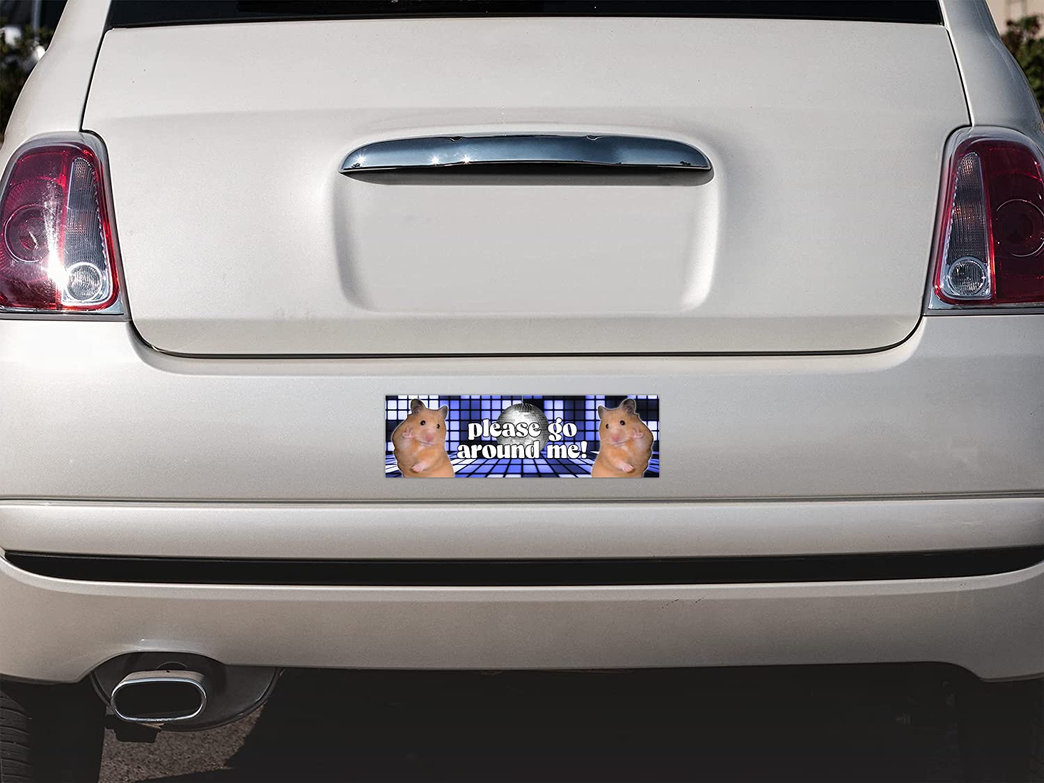 Funny Gen Z Hamster 'Please Go Around Me' Bumper Magnet Sticker - Vinyl Car Decal for New Drivers & Adults | Perfect for Commuters, College Students & Road Trip Enthusiasts
