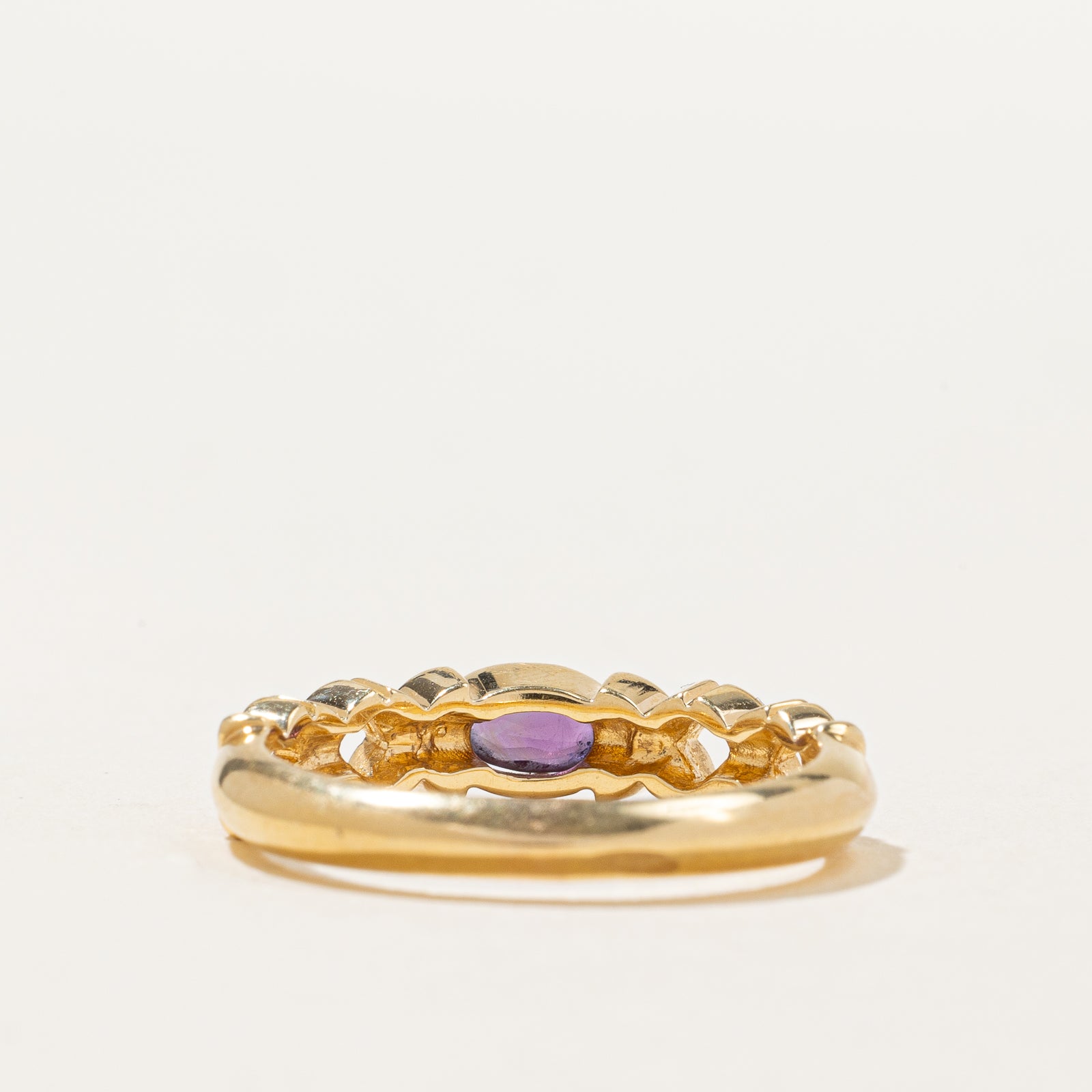 Birks Bezel Set Amethyst Ring | 0.15ct Natural Gemstone | Size 7.5 | Women's Elegant Jewelry for Engagement, Anniversary & Everyday Wear