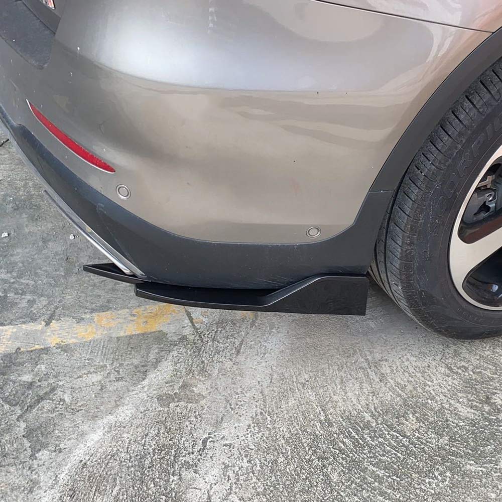 2PCS Universal Carbon Fiber Rear Bumper Lip Diffuser & Front Bumper Splitter Kit with Side Skirt Spoiler - Car Body Styling for Enhanced Aerodynamics & Sporty Look (Fits Most Vehicles) - Perfect for Street Racing & Car Show Modifications