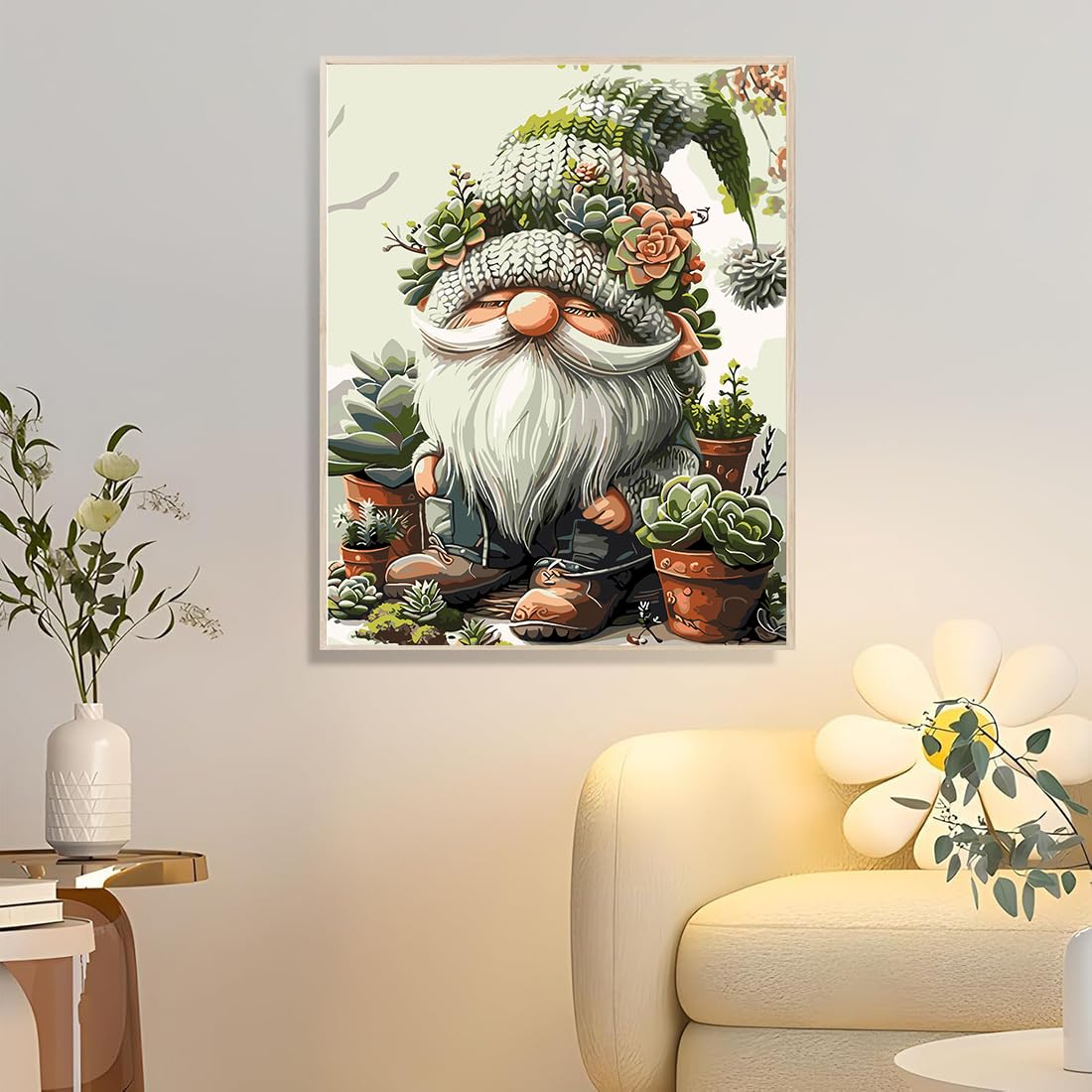 5D Diamond Painting Kits for Adults - Full Drill Round Gem Art DIY Gnome Design (12x16 Inch) | Home Wall Decor, Stress Relief & Creative Gift Idea | Perfect for Relaxation, Bedroom Art & Craft Projects