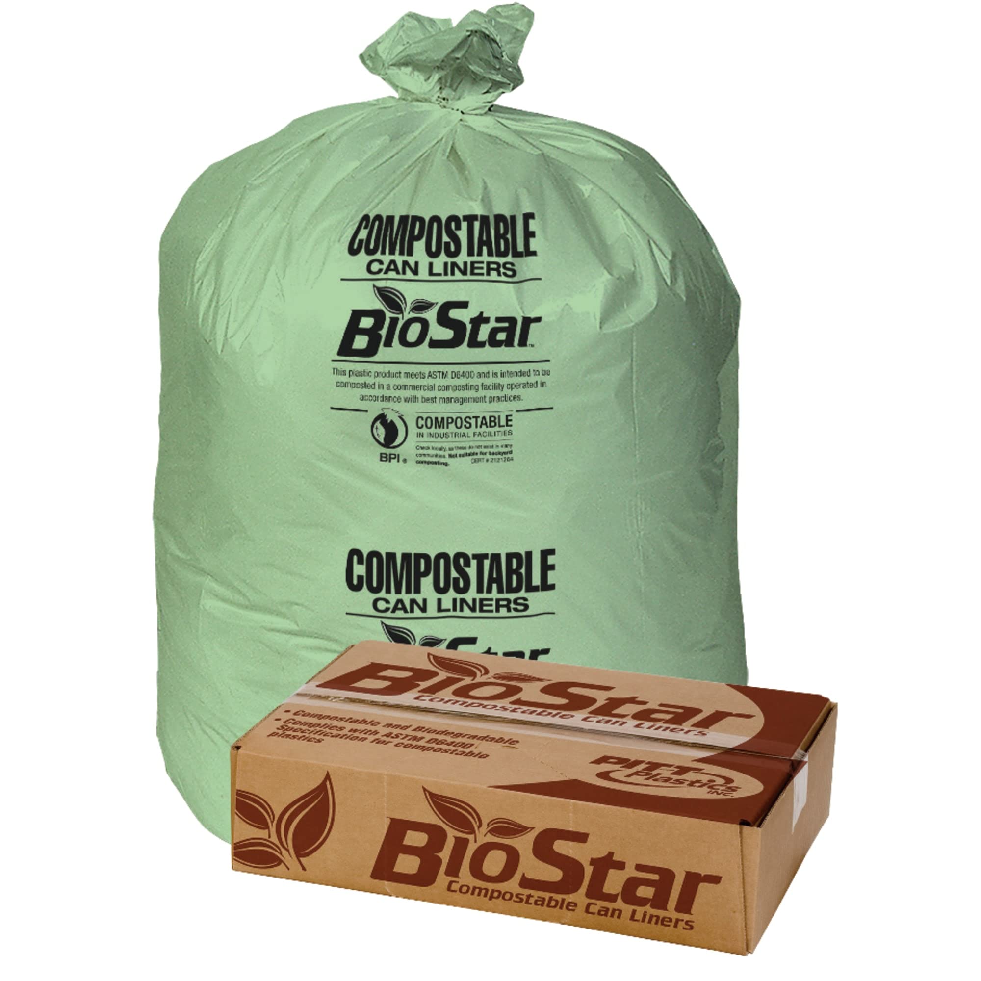 BioStar Compostable Trash Bags - 100 Count, 33