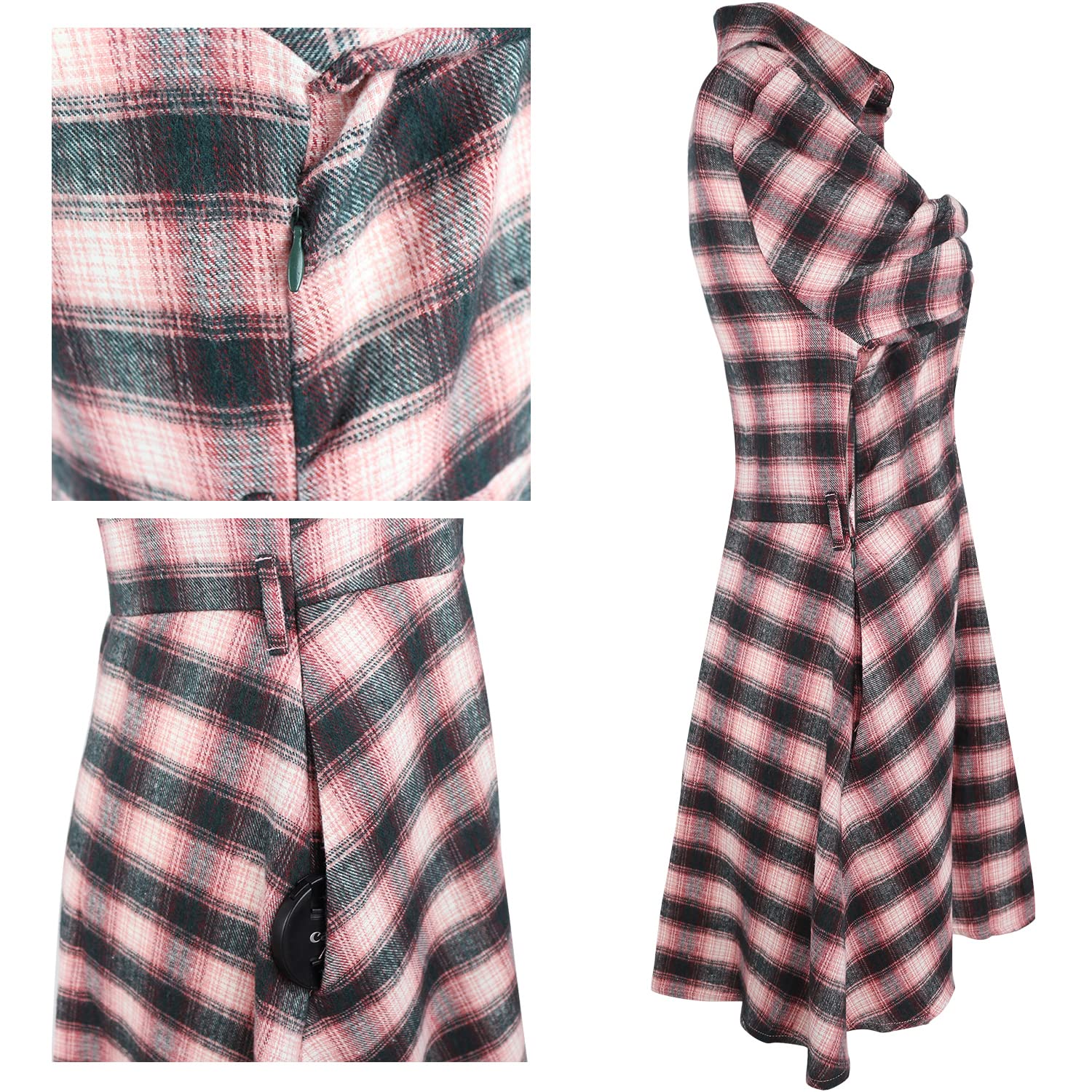 FANCYINN Women's Long Sleeve Plaid Tunic Top - Casual Flannel Shirt Dress for Fall & Winter | Perfect for Office, Date Night & Holiday Outfits