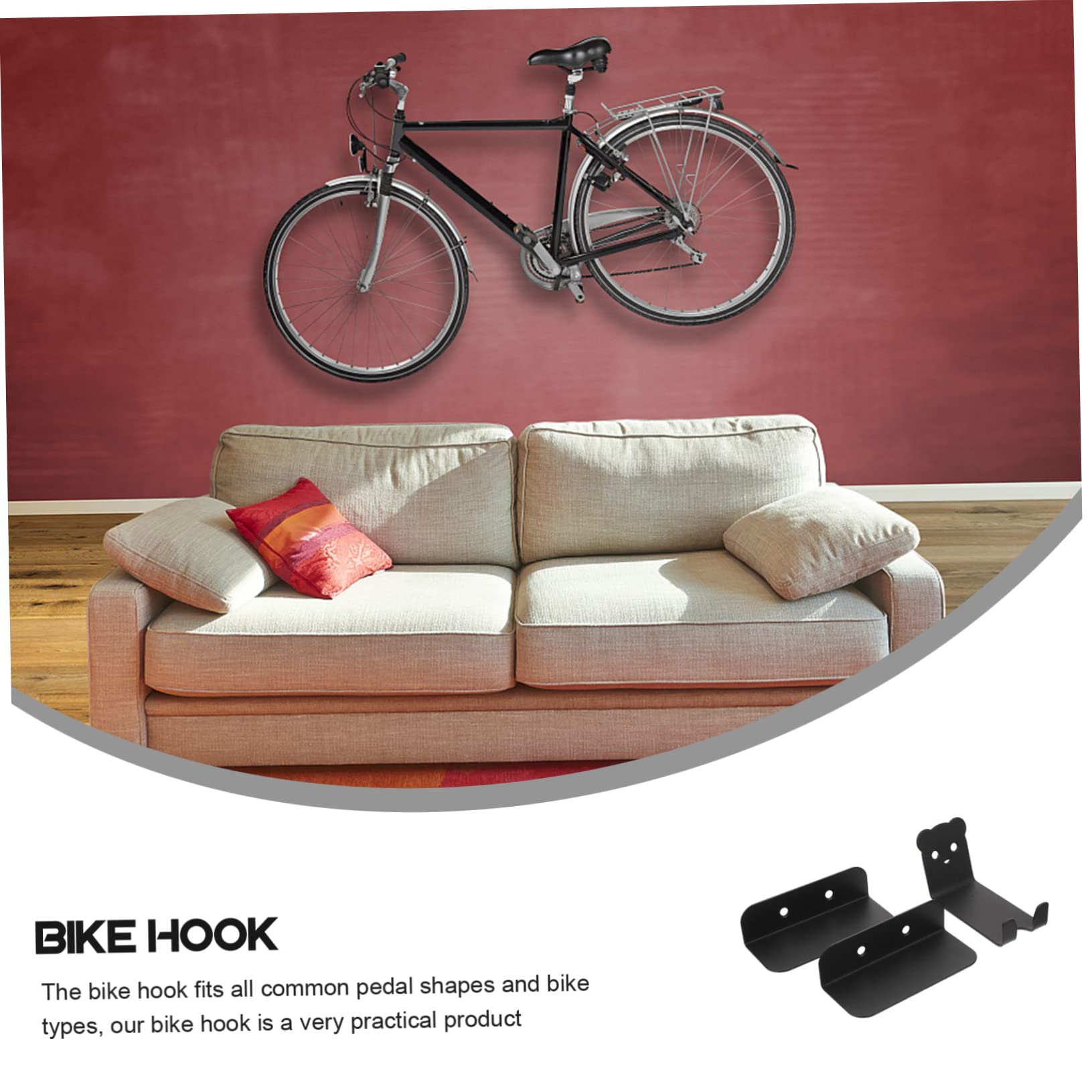 Heavy Duty Bike Wall Hanger - Indoor Bike Rack for Garage Storage, Bike Hook & Hanger for Mountain, Road & Kids Bicycles - Perfect for Home, Gym & Garage Organization