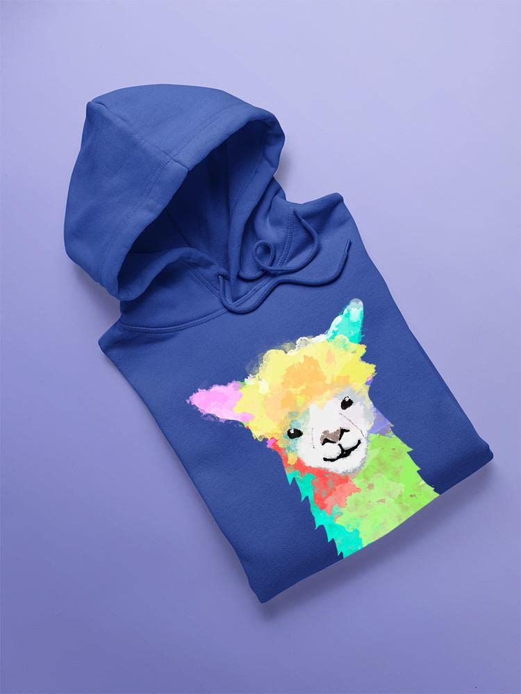 Smartprints Watercolor Llama Hoodie for Women - Soft Fleece Pullover with Cute Animal Print | Perfect for Casual Wear, Outdoor Activities & Cozy Loungewear